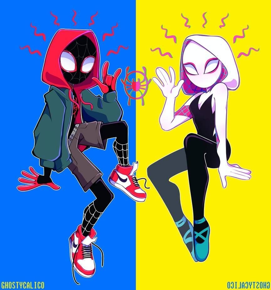 870x930 Spiderverse (Miles and Gwen). Miles morales spiderman, Spider girl, Spiderman art, Phone