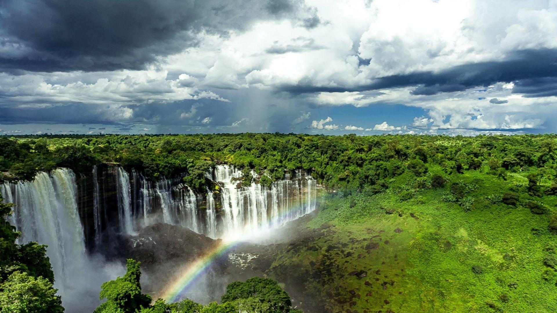 1920x1080 Wallpaper Tagged With Kalandula: Falls Angola Forest Nature, Desktop