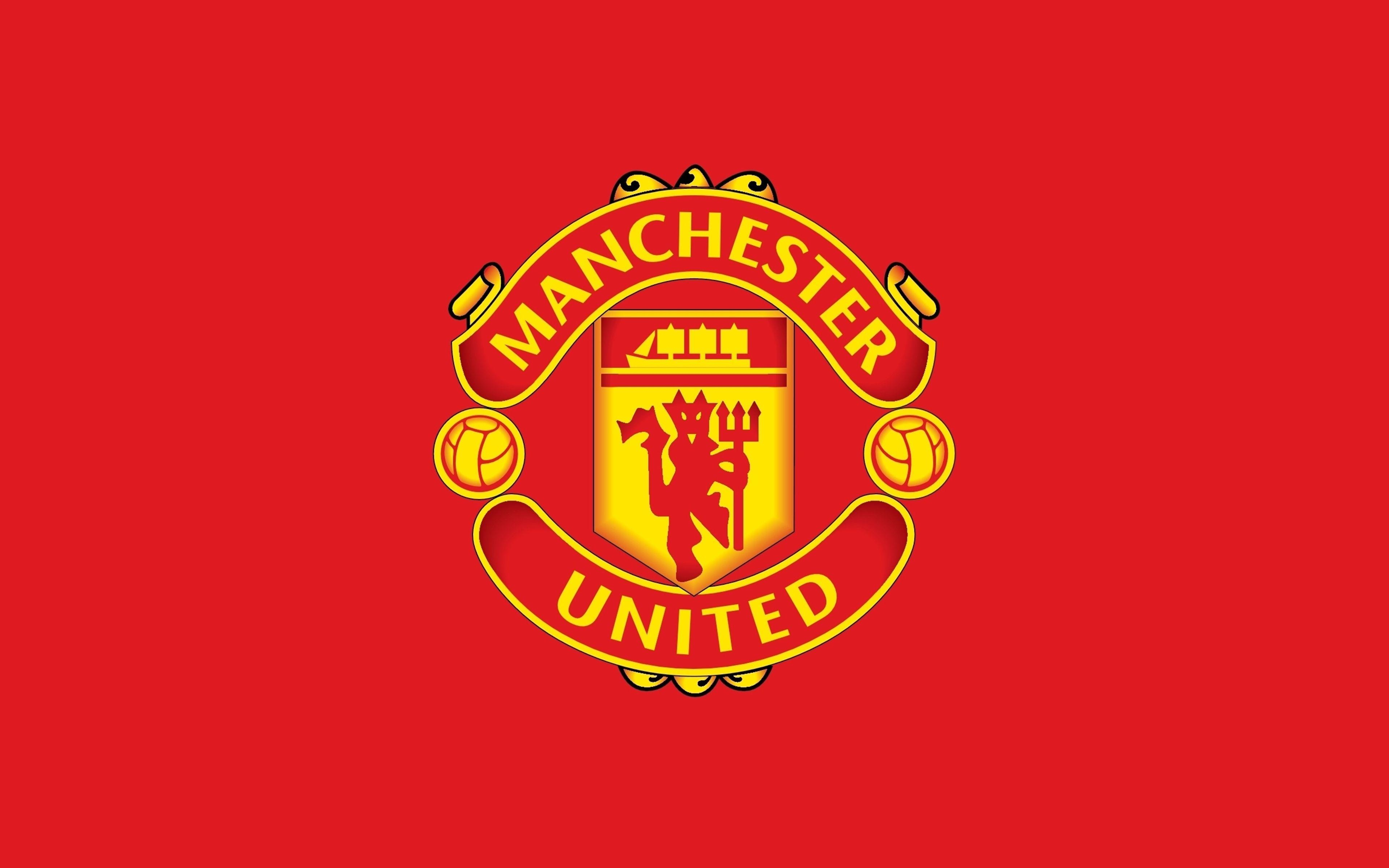 3840x2400 Manchester United Logo Football Club FC Red Wallpaper, Desktop