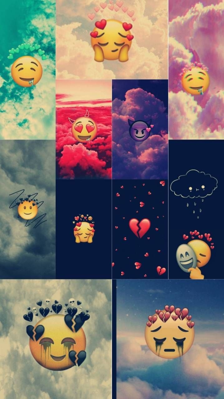 720x1280 Emoji lovers Wallpaper by Jugheadfan. Fond d'écran abstrait, Fond d'ecran dessin, Fond d'écran coloré, Phone