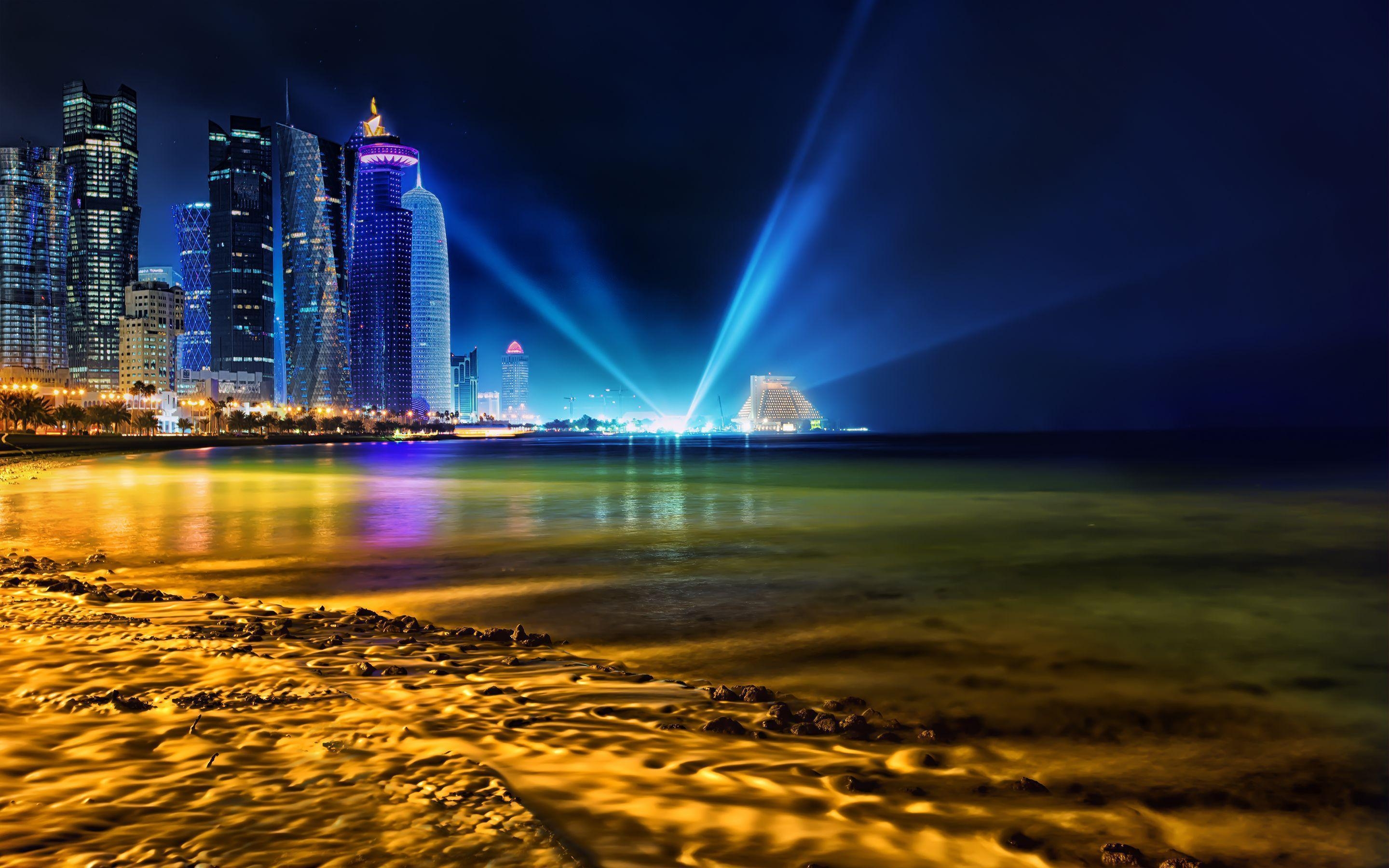 2880x1800 Doha Qatar Skyline Wallpaper, Desktop