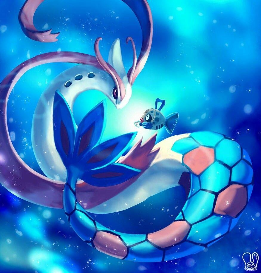 880x920 Milotic and feebas. Pokemon. Pokémon, Anime, Phone