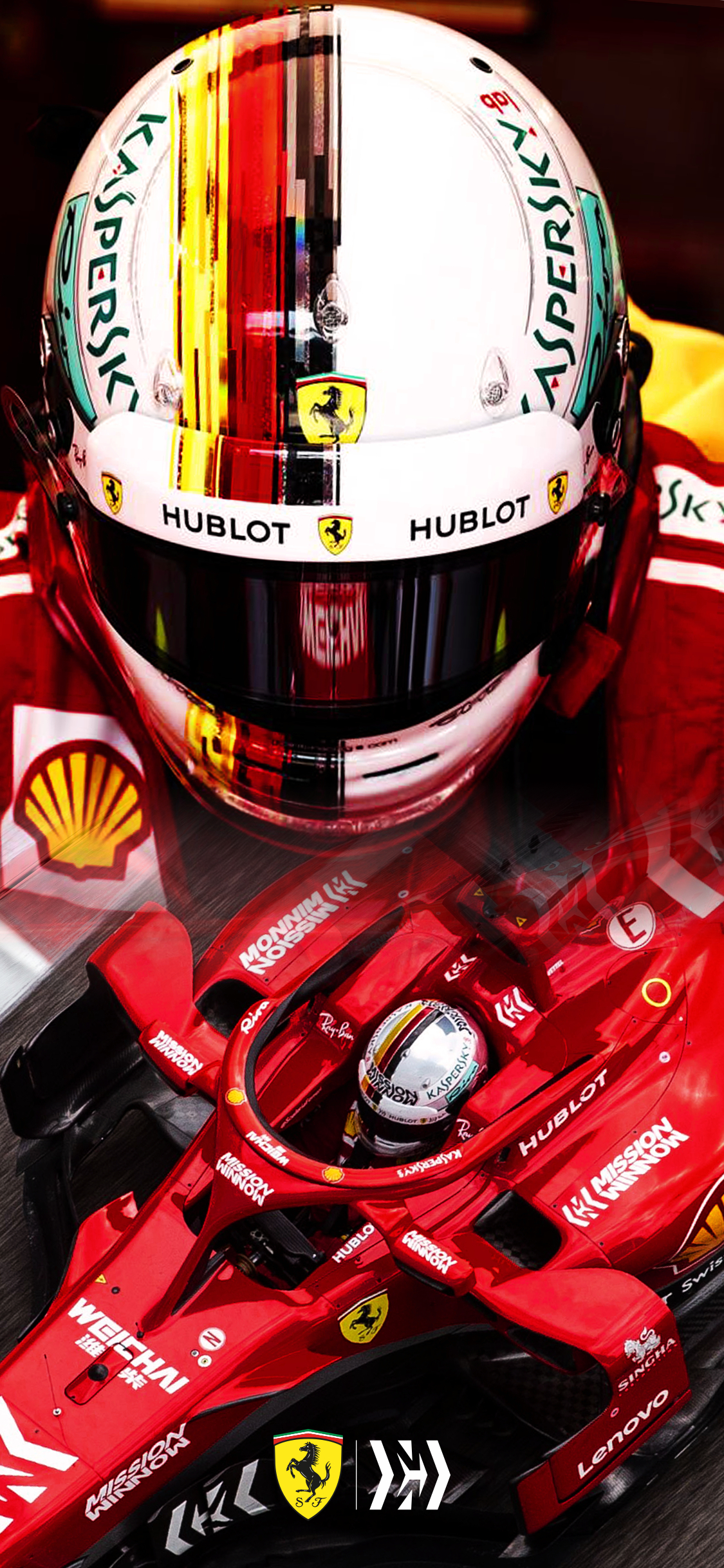 1130x2440 Ferrari Wallpaper Sebastian Vettel, Phone