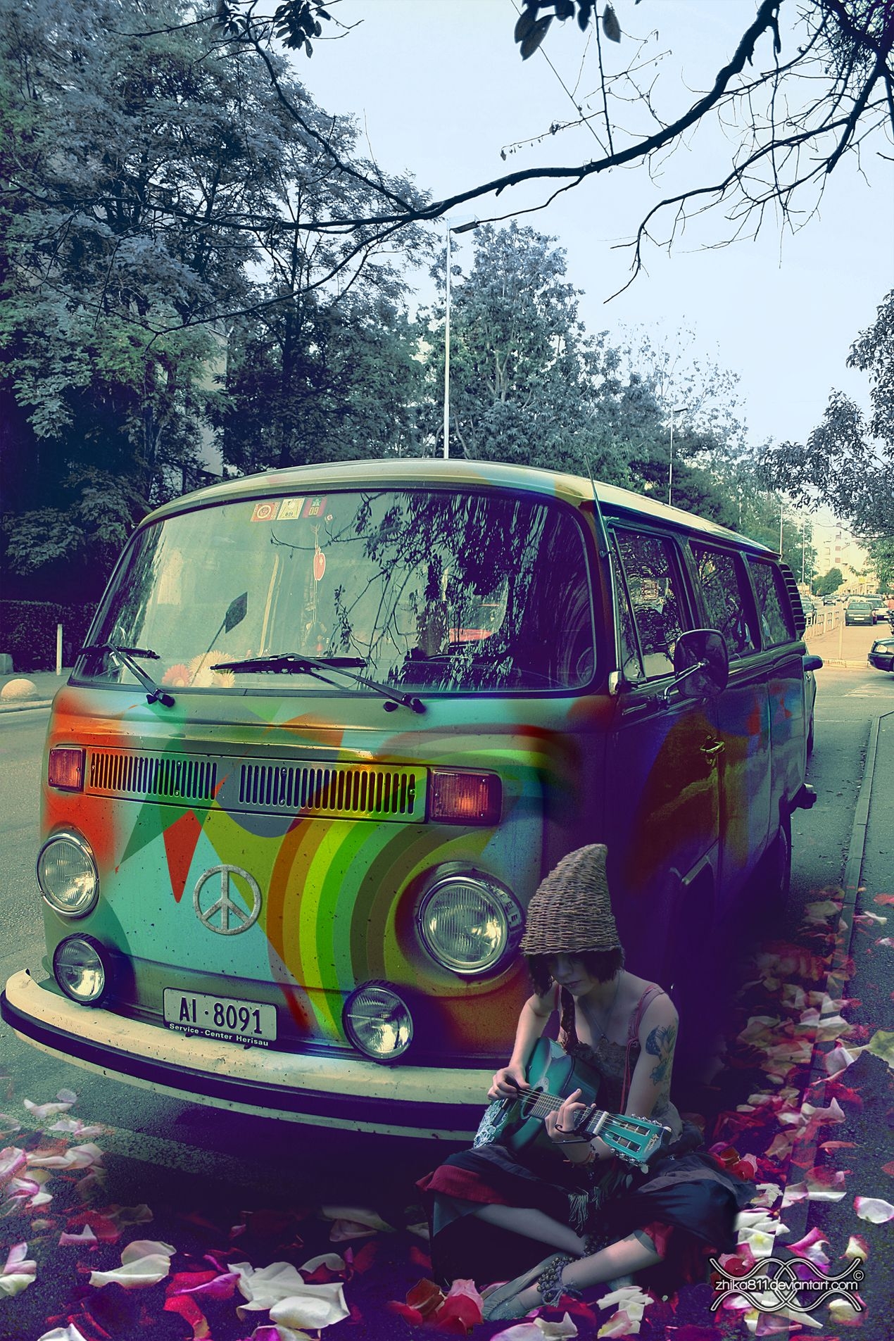 1270x1910 Tumblr Hippie Van Wallpaper, Phone