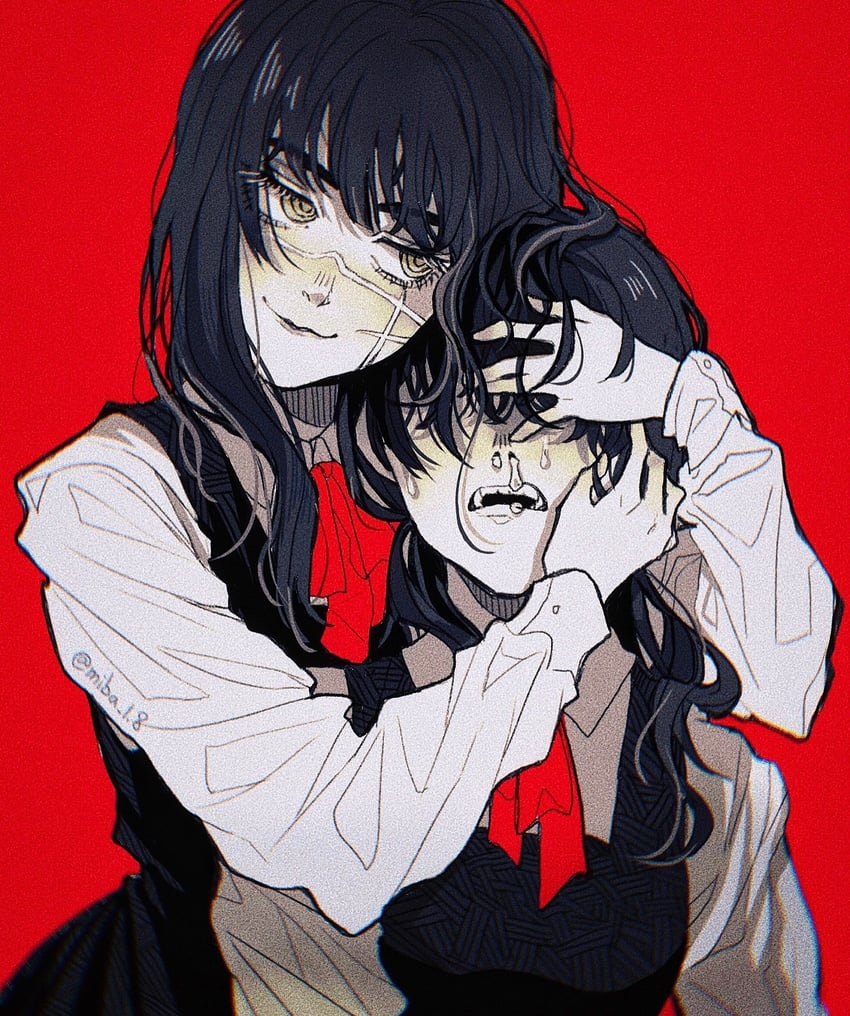 850x1020 mitaka asa, yoru, and war devil (chainsaw man) drawn, Phone