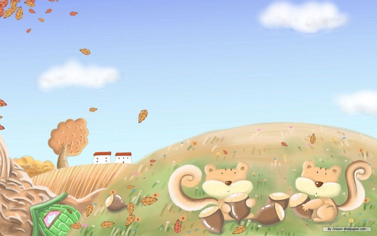 1280x800 cool HD wallpaper: Cartoon Fall Background Autumn, Desktop