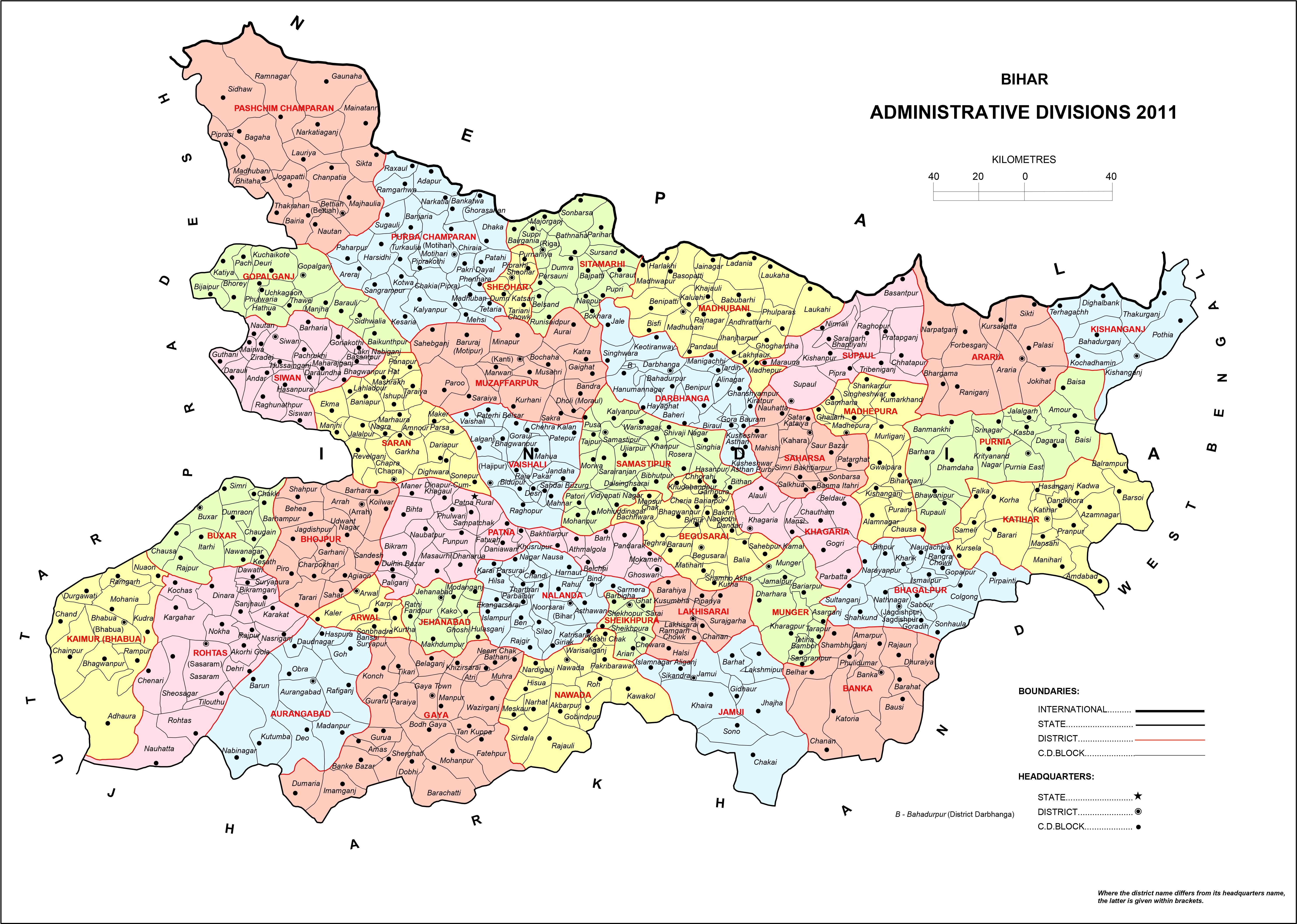 5930x4230 High Resolution Map of BIHAR [HD], Desktop