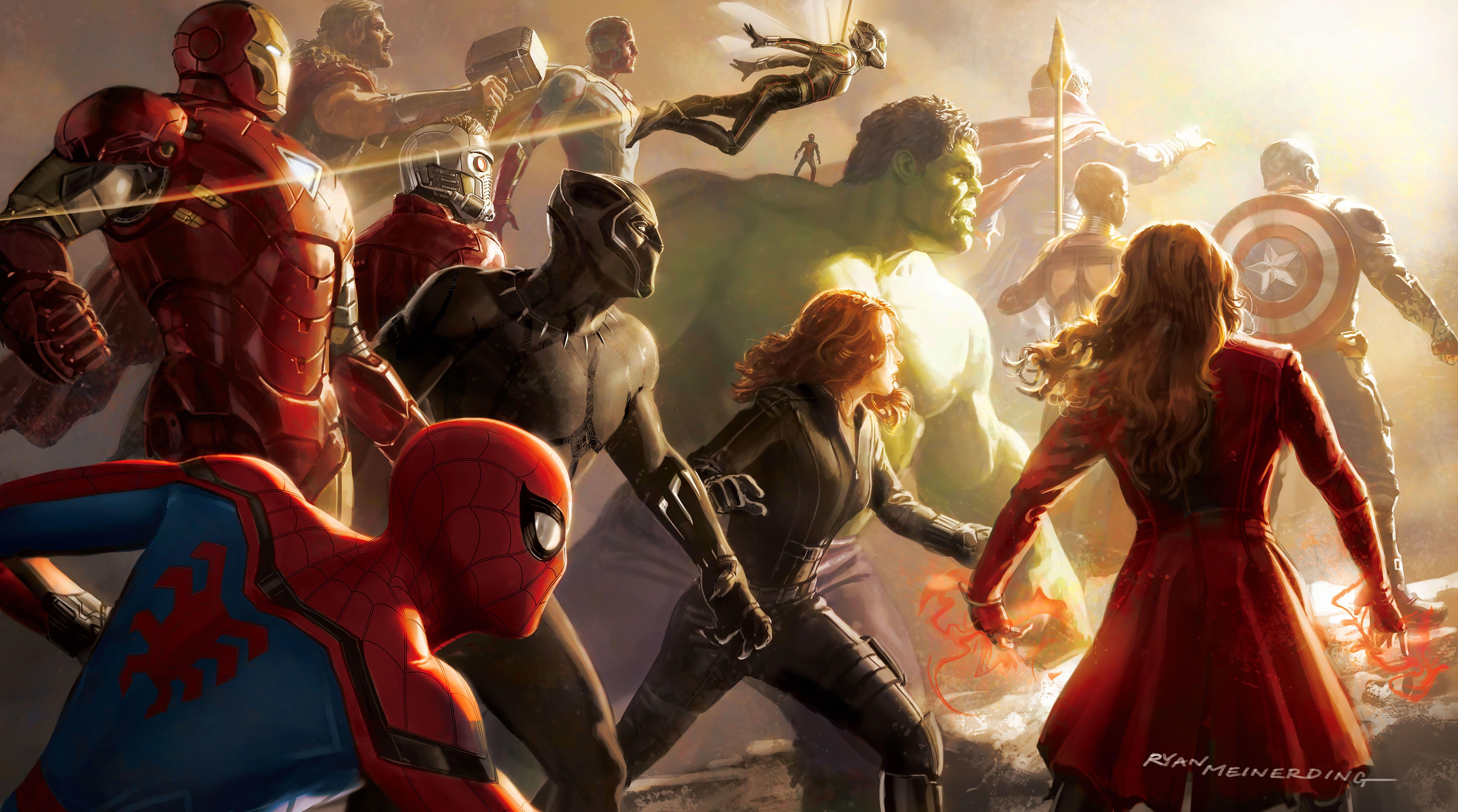 8000x4460 Avengers: Infinity War, Artwork, Marvel Comics, 4K HD wallpaper, Desktop