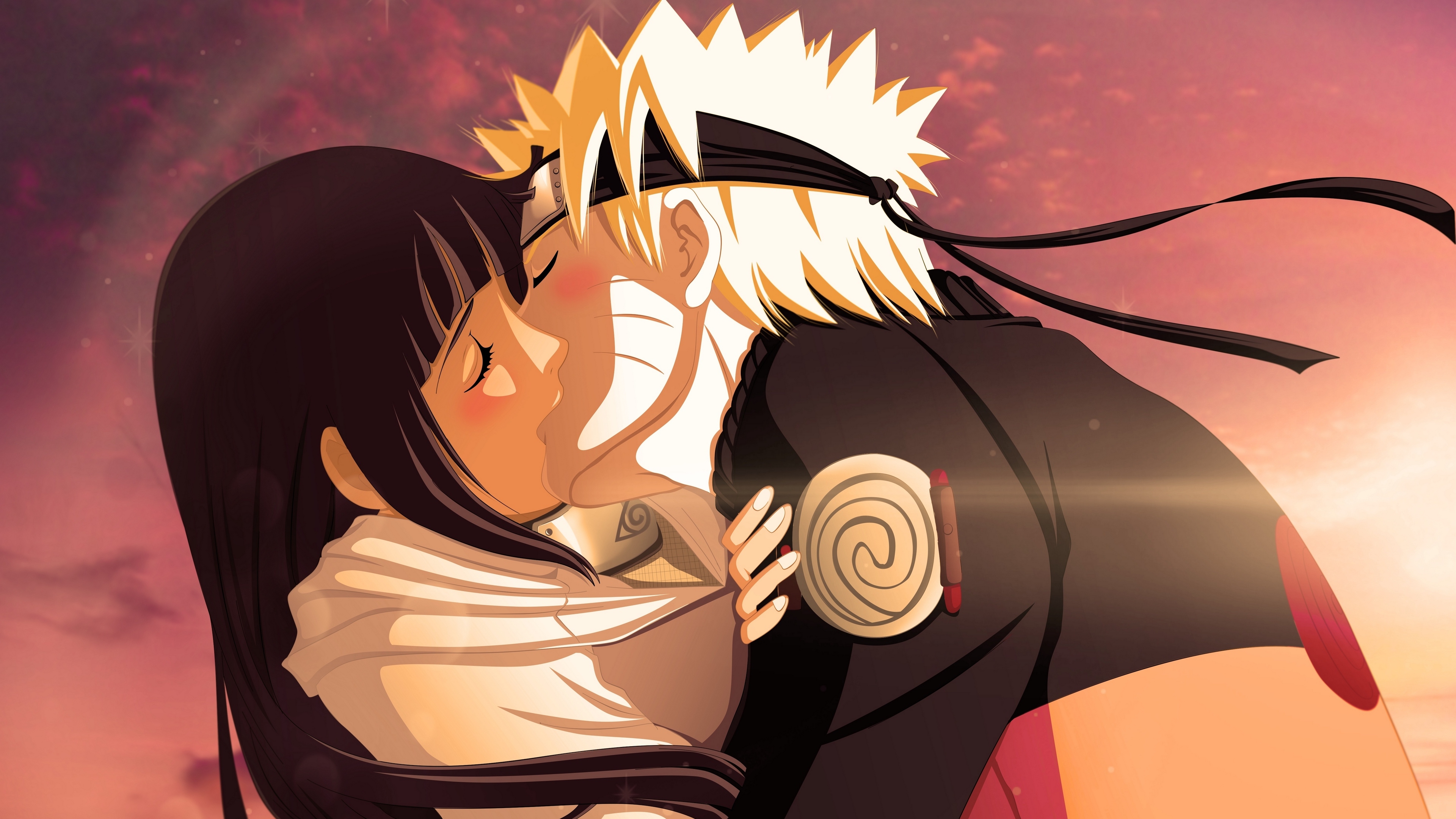 3840x2160 Wallpaper 4k naruto, uzumaki naruto, hyuuga hinata, girl, boy, kiss 4k Wallpaper, Desktop