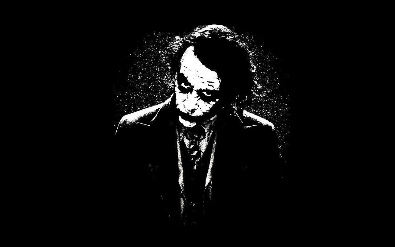 1280x800 Scary Joker Black And White in Movies, Desktop