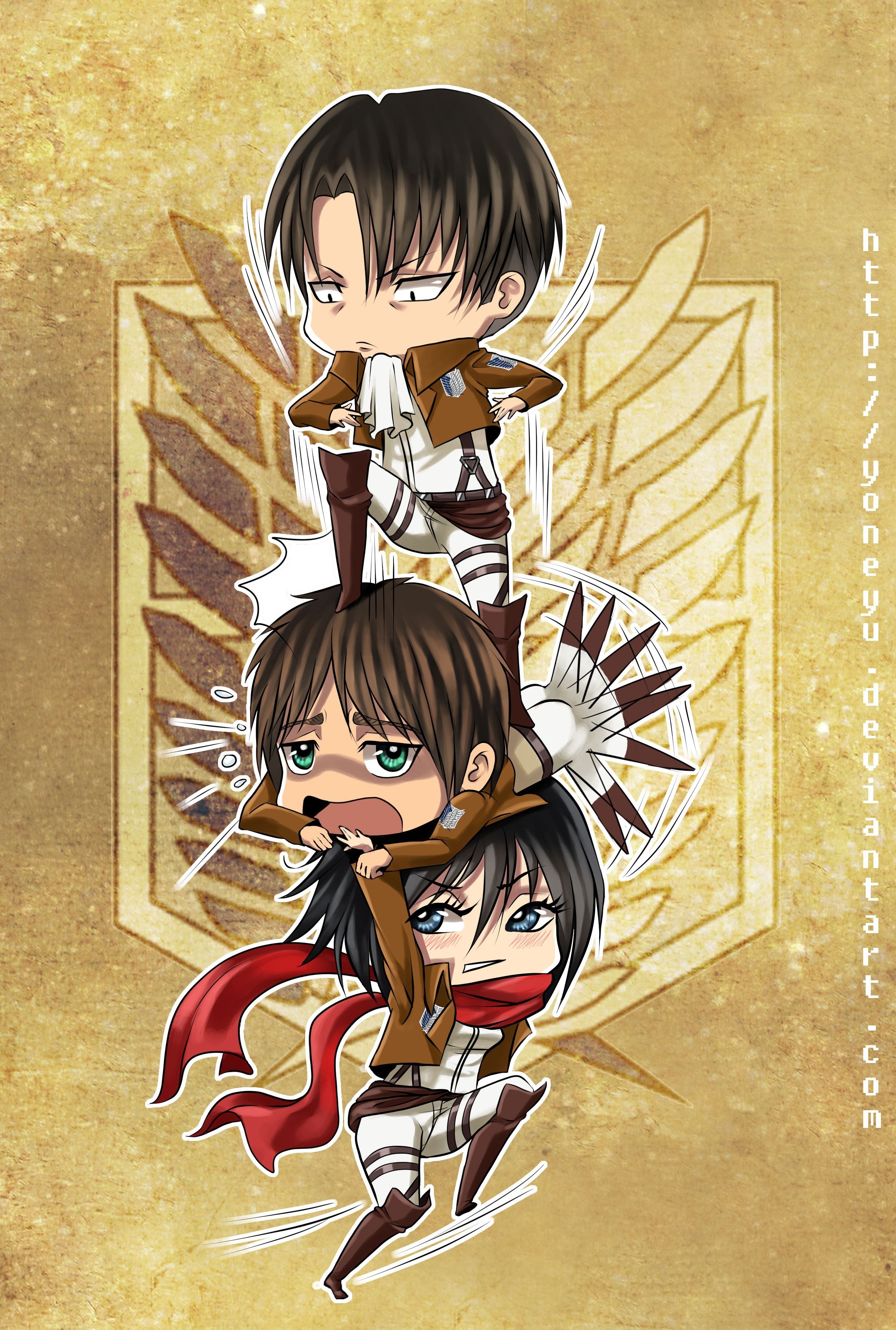 2490x3690 Attack On Titan Chibi Wallpaper, Phone