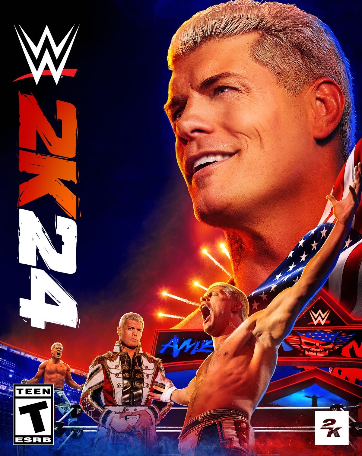 1200x1520 WWE 2K24 cover features Cody Rhodes, Phone