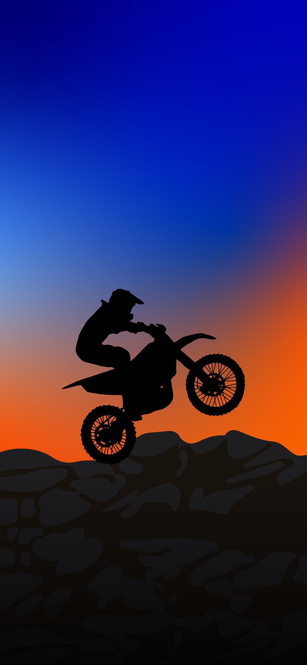 1000x2170 Silhouette of dirt bike Wallpaper Download, Phone