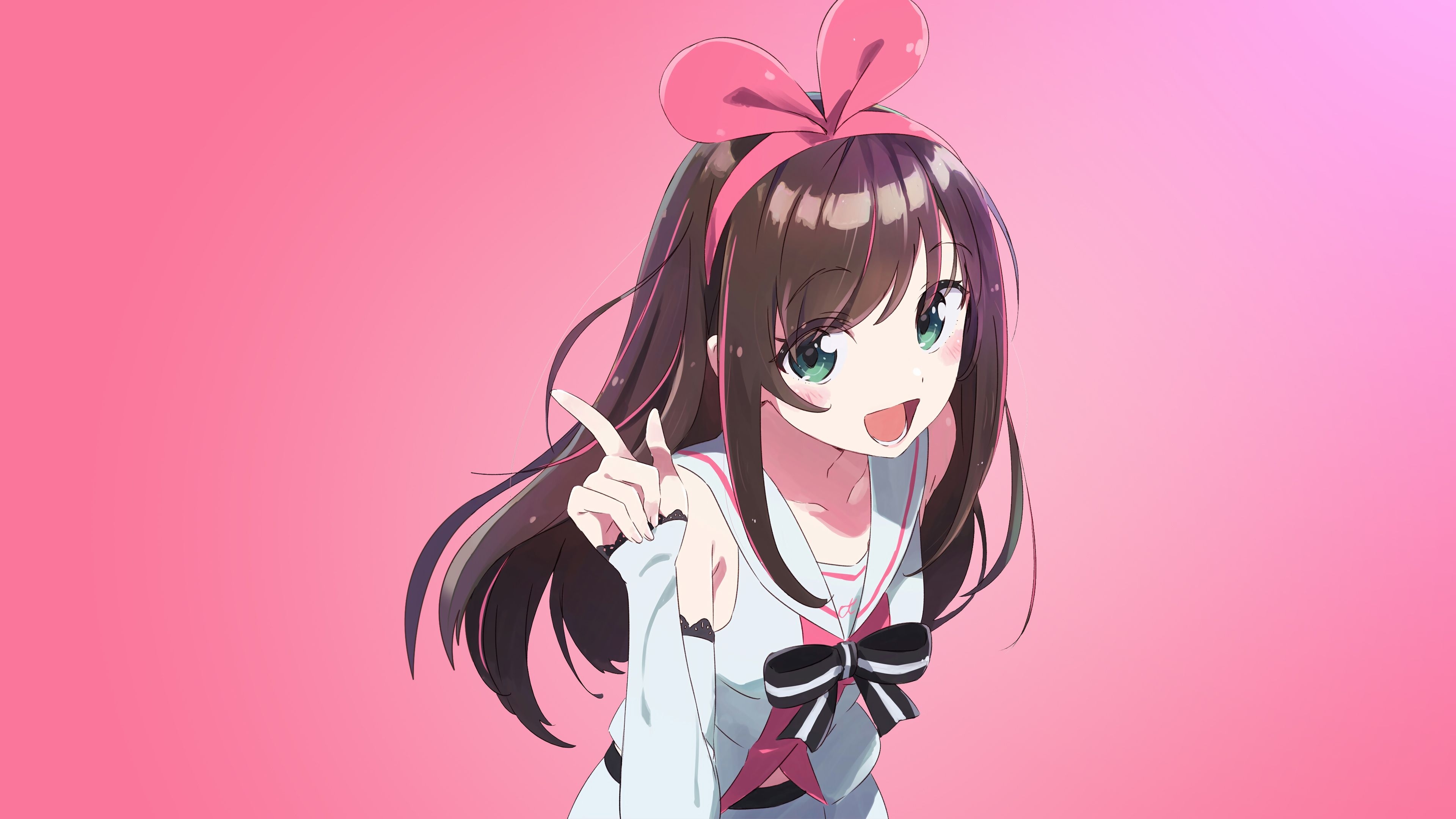 3840x2160 #Pink, #Kizuna Ai, K, #Anime girl, Desktop