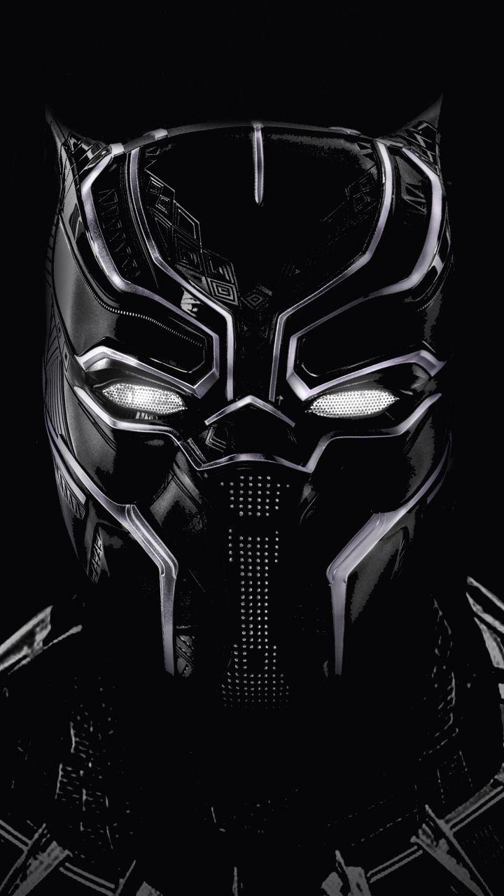 720x1280 Black panther, black mask, artwork,  wallpaper. Black, Phone