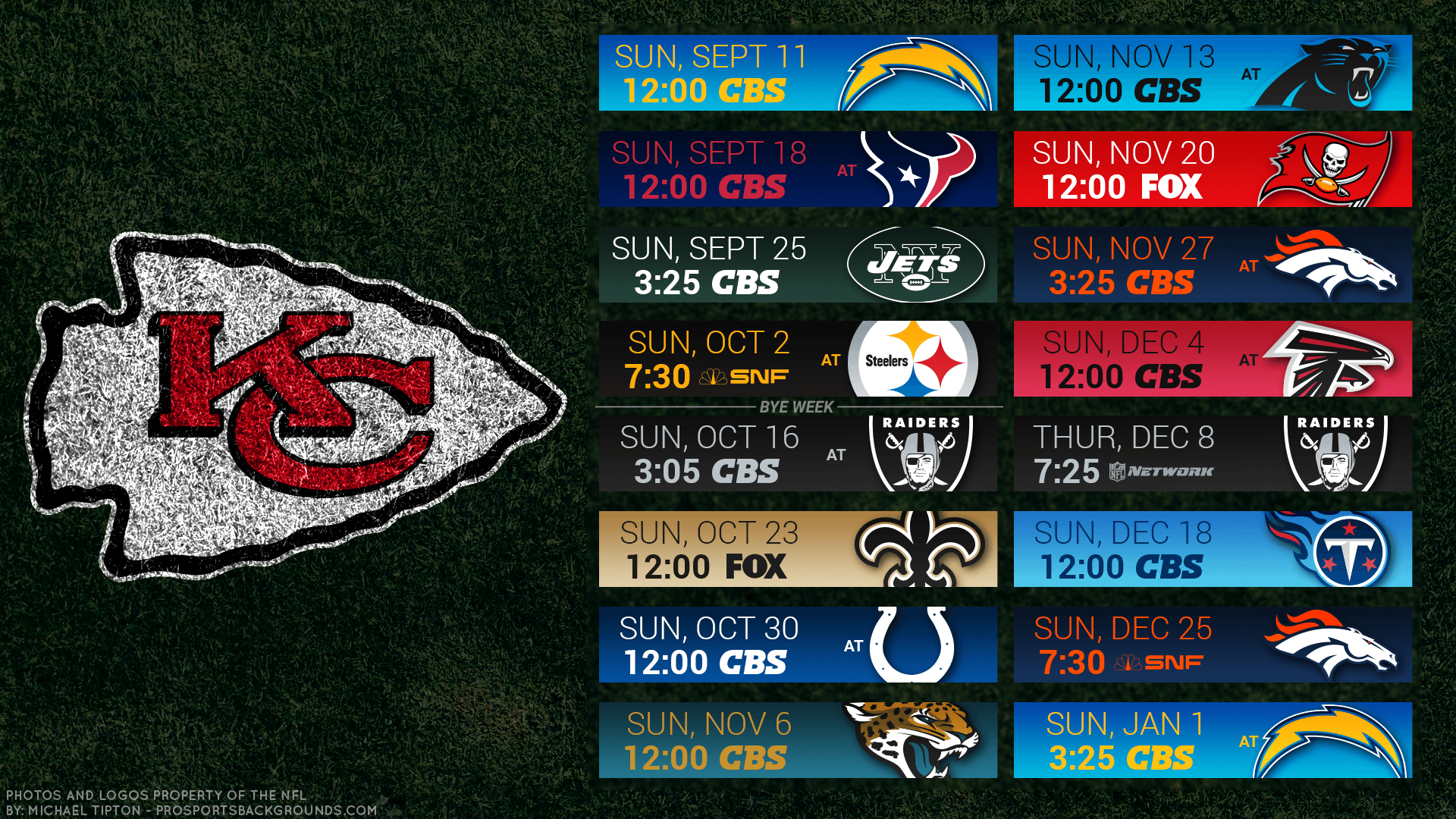 1920x1080 Kansas City Chiefs 2017 HD 4k Schedule Wallpaper, Desktop