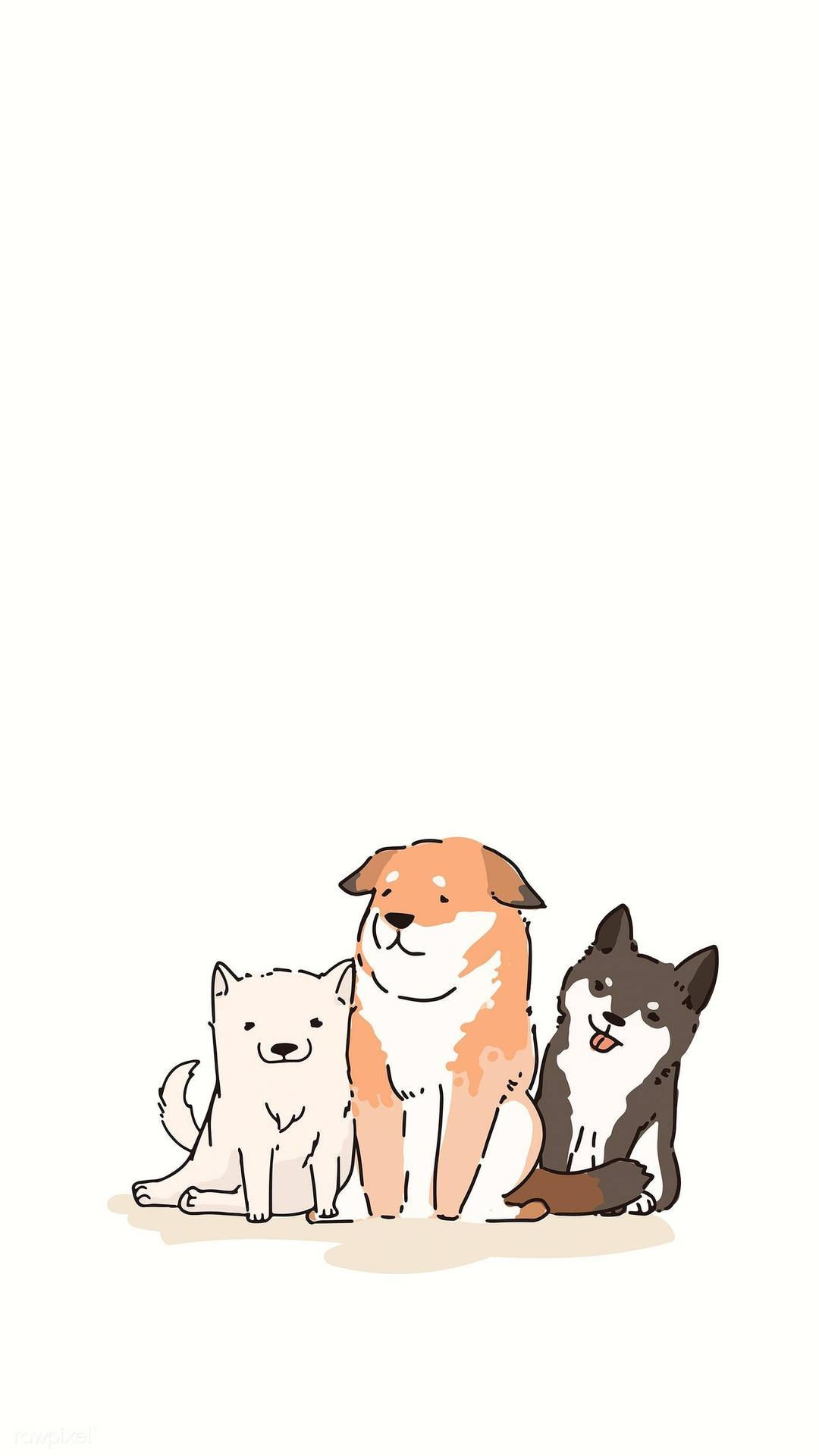 1080x1920 Download Cute Dogs Aesthetic Drawing Wallpaper, Phone