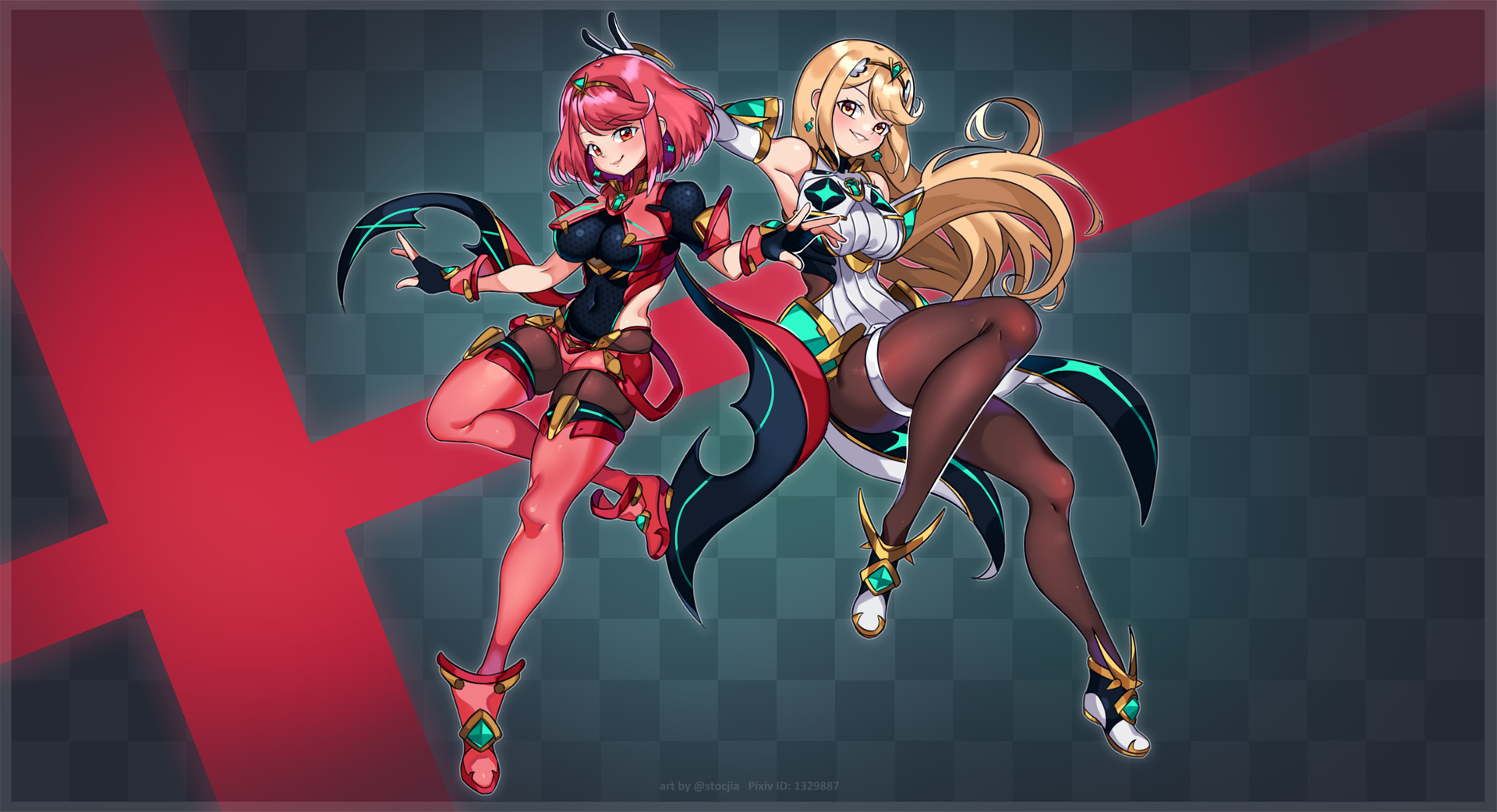 1920x1050 pyra, mythra, and mythra (xenoblade chronicles and 2 more) drawn by yagi_(kyuhyun), Desktop