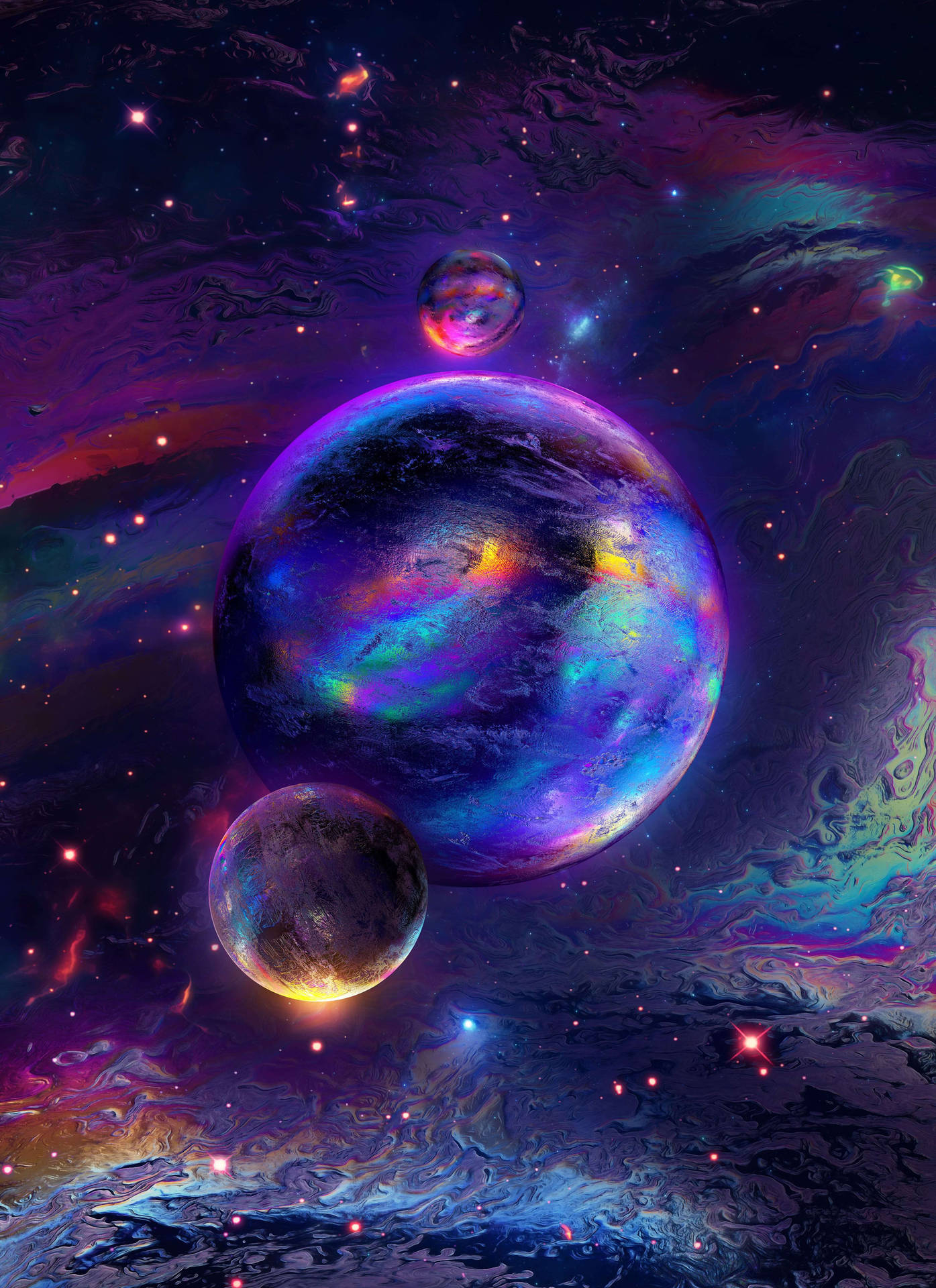 1400x1920 Download Space Rainbow Aesthetic Galaxy Wallpaper, Phone