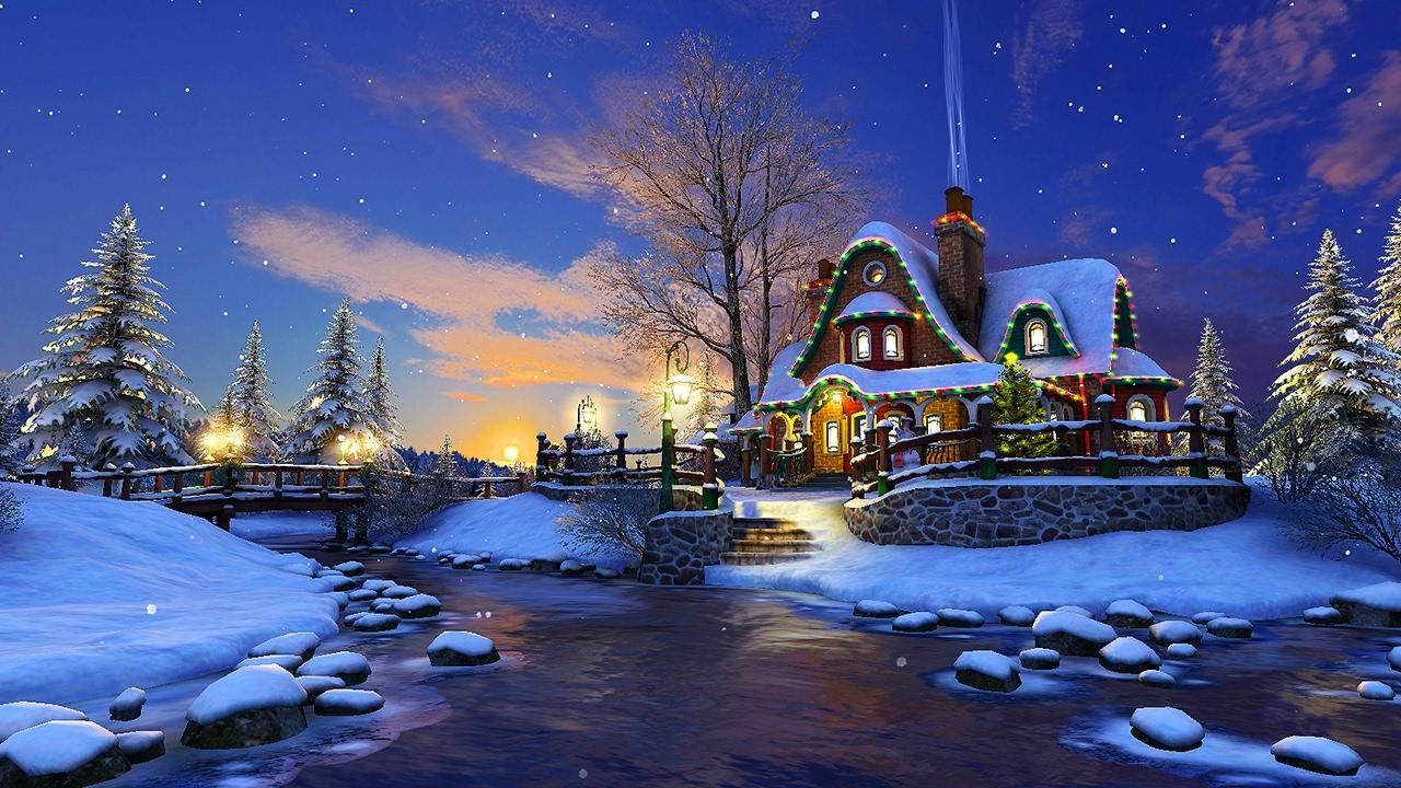 1280x720 White Christmas 3D Screensaver & Live Wallpaper HD, Desktop