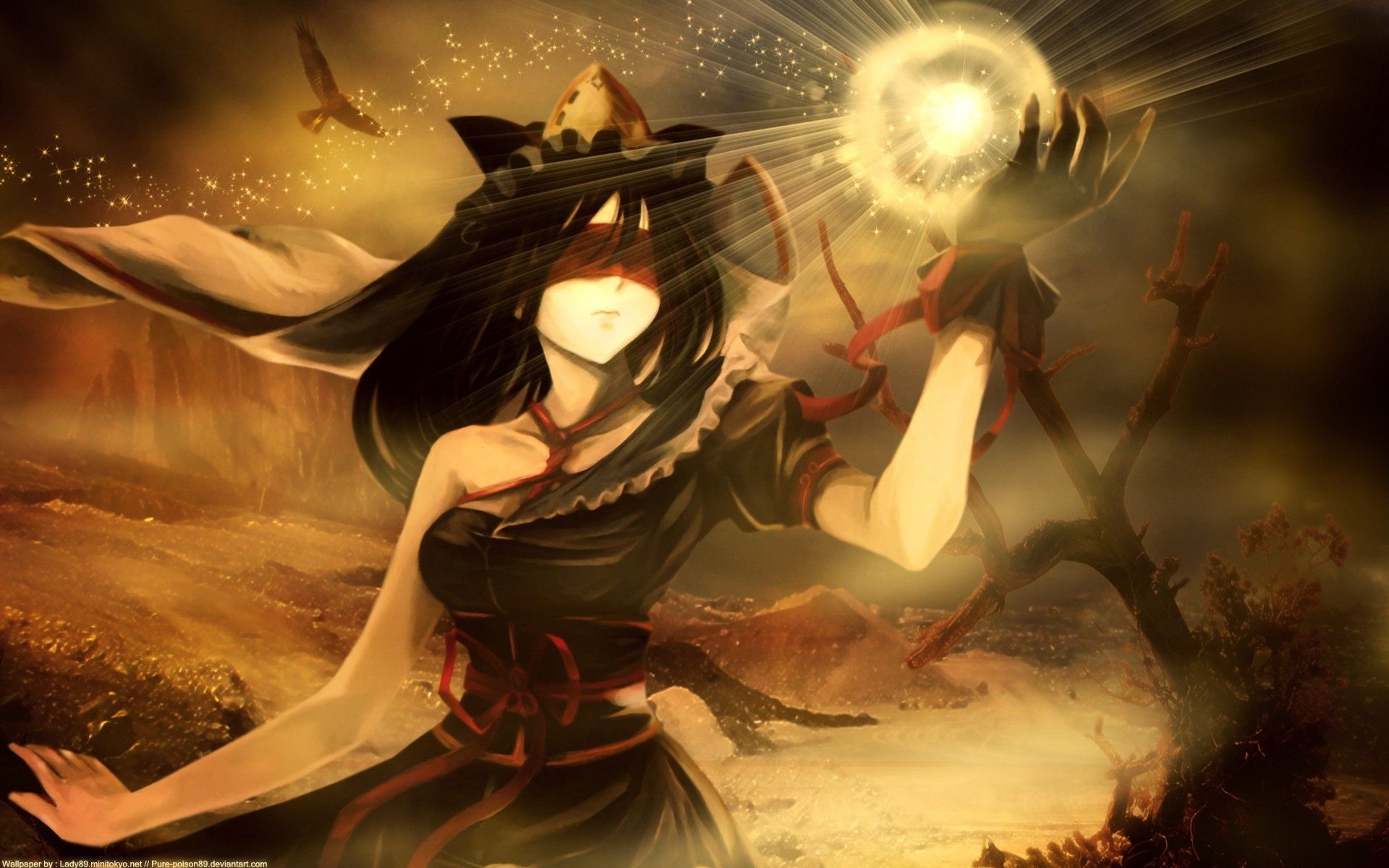 1920x1200 Girl with a ball of fire wallpaper and image, Desktop