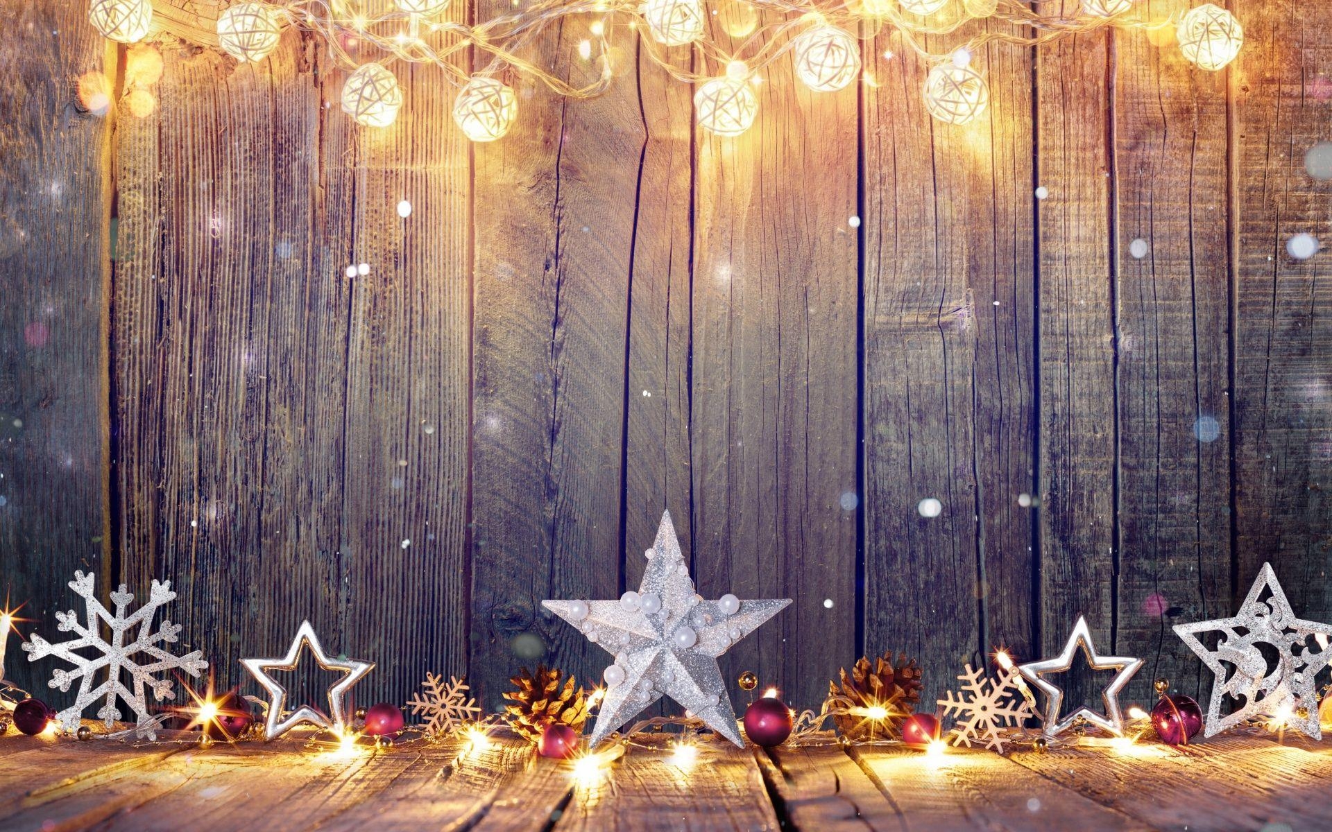 1920x1200 Merry Christmas Stars Decorations In Wall Wallpaper 11660, Desktop