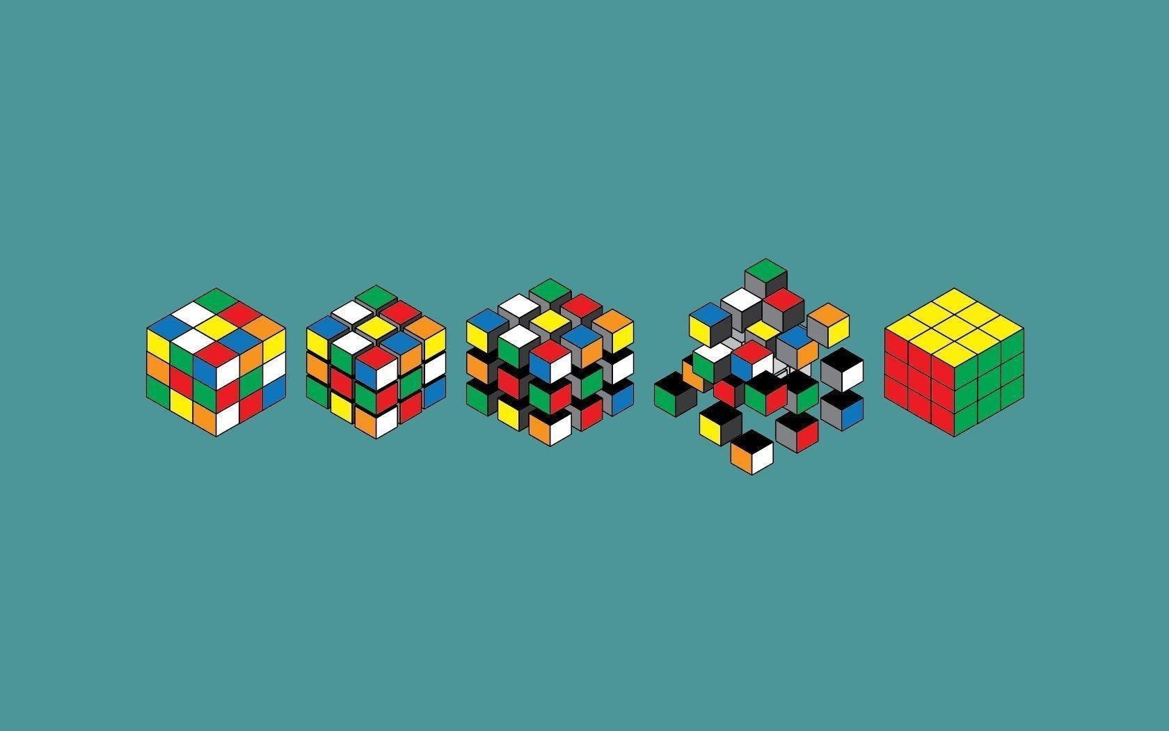 1680x1050 3D Wallpaper Rubix Cube, Desktop