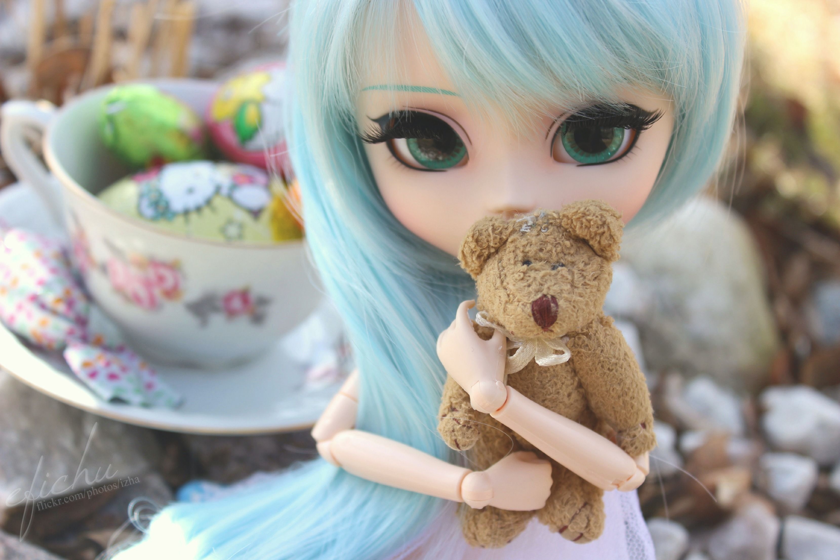 3320x2220 Wallpaper, blue, cute, hair, Easter, doll, lol, version, M, wig, teddybear, kawaii, groove, pullip, Inc, ver, hatsune, miku, sbh, obitsu, 27cm, leekeworld, izha, kikumi, whisperblue, efichu, Desktop