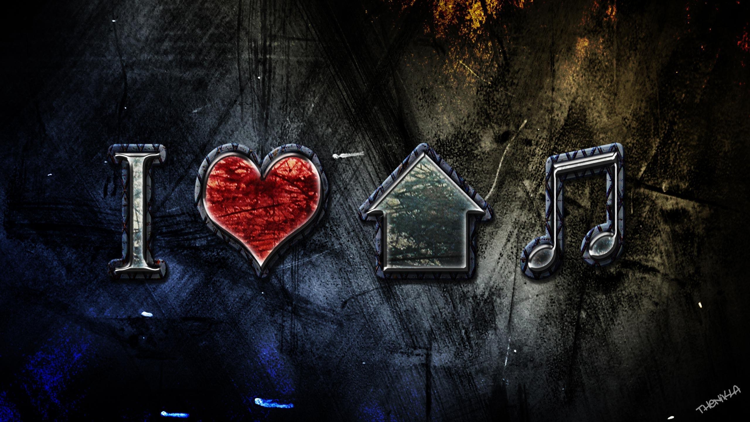 2560x1440 Love House Music Wallpaper, Desktop