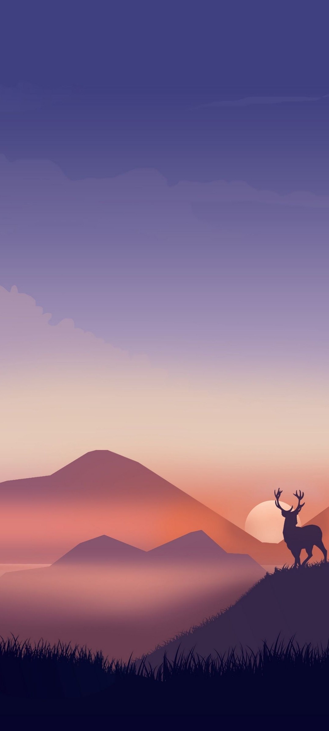 1080x2400 Vector Mountains Wallpaper, Phone