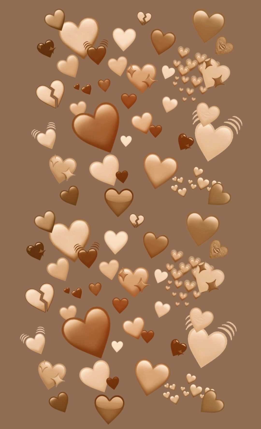 1080x1780 Brown Heart Wallpaper, Phone