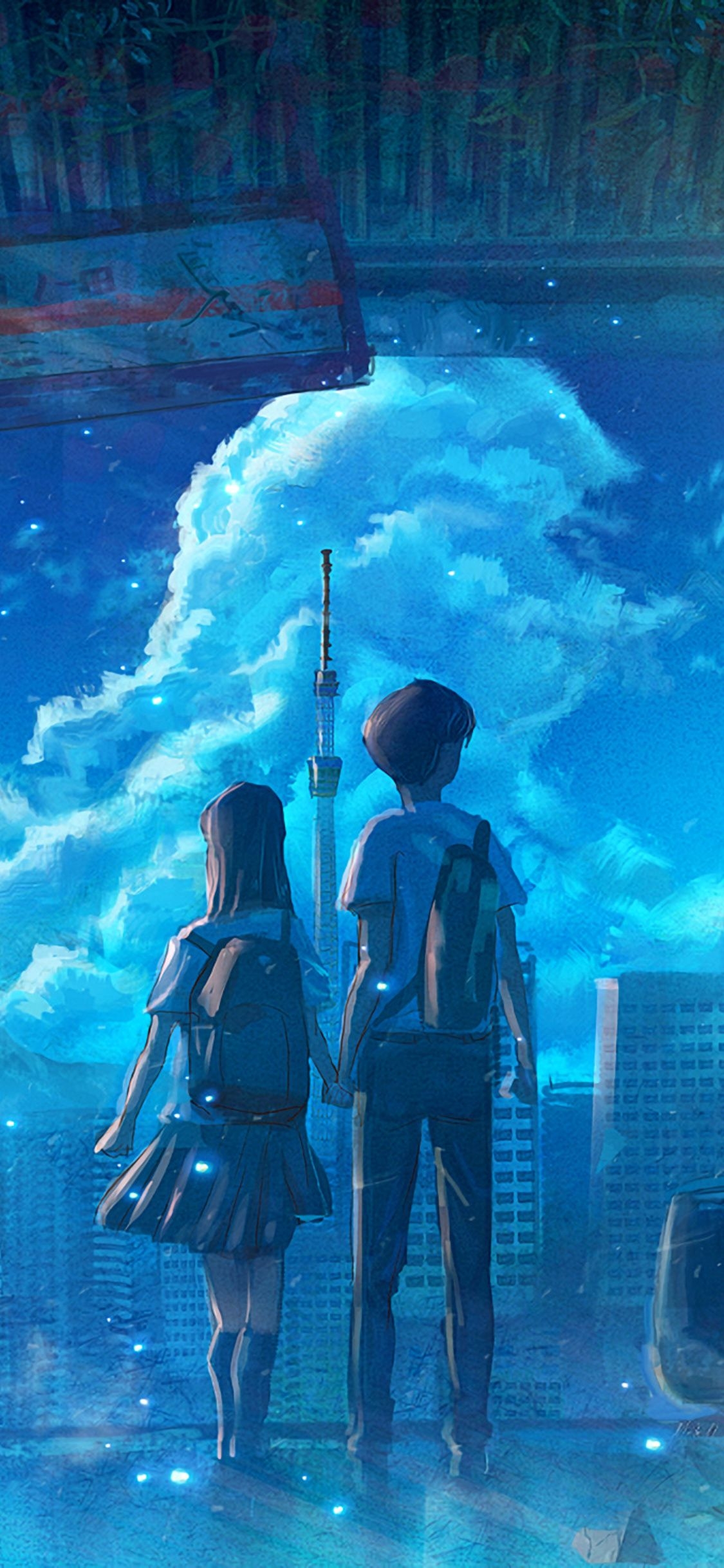 1130x2440 Anime School Couple iPhone XS, iPhone iPhone X HD 4k Wallpaper, Image, Background, Photo and Picture, Phone