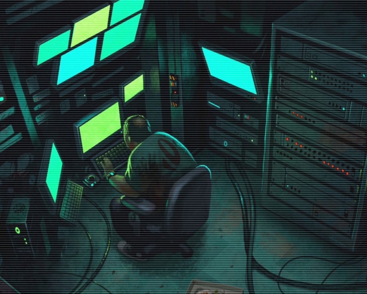 1280x1030 Download  Server Room, Man, Hacking, Computer Wallpaper, Desktop