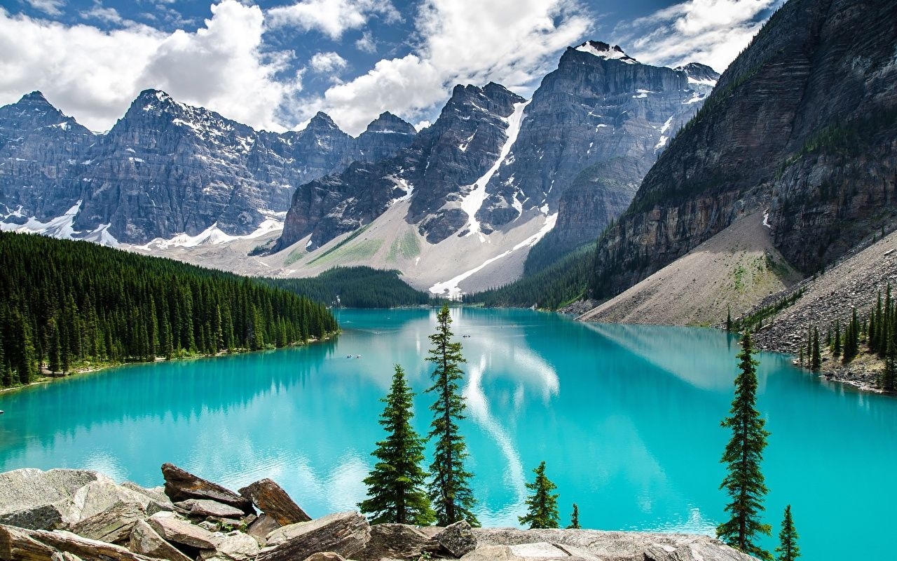 1280x800 Wallpaper Banff Canada Moraine Lake, Alberta Nature Mountains Lake Parks Forests Landscape photography. Parks canada, Banff national park canada, National parks, Desktop