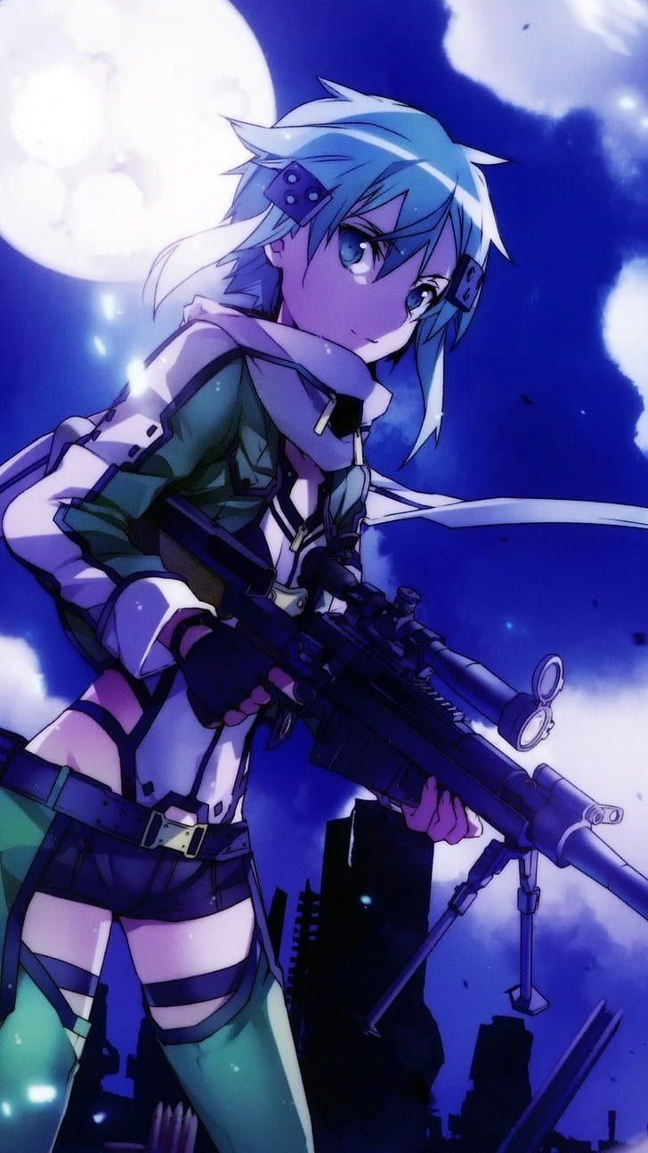 730x1300 Sinon (Sword Art Online) 1080P, 2K, 4K, 5K HD wallpaper free download, Phone