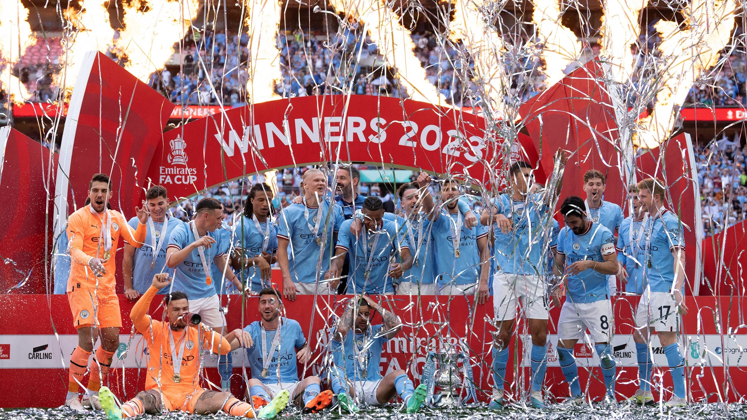 2560x1440 Man City Beats Man United 2 1 In FA Cup Final To Complete Second Leg Of Treble Bid, Desktop