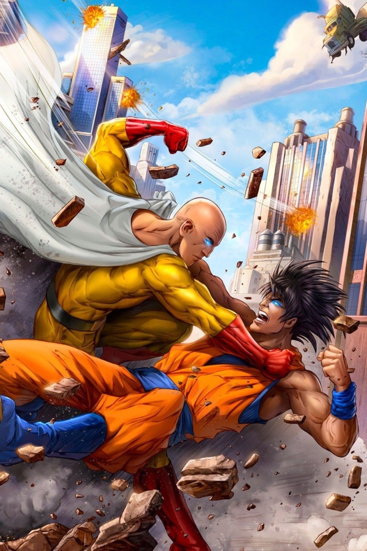 1200x1800 Goku Vs One Punch Wallpaper, Phone