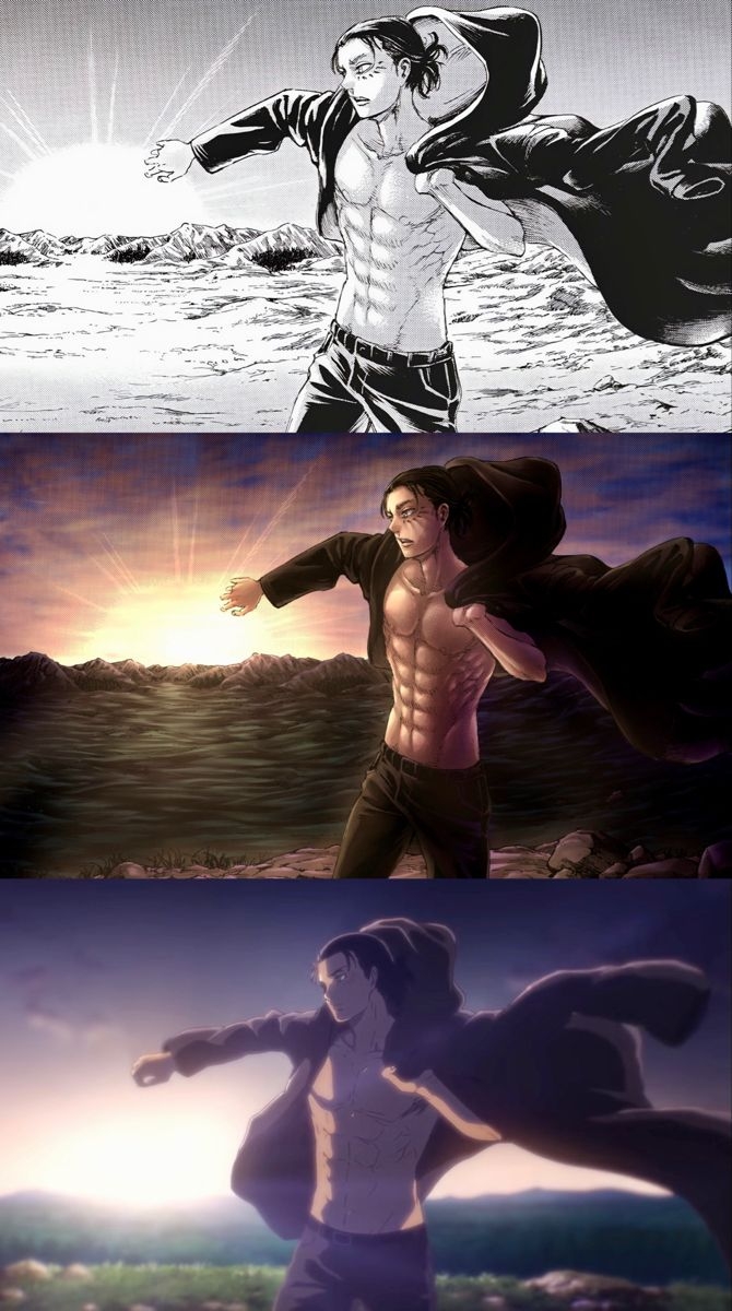 670x1200 EREN'S COAT. manga vs colored manga vs anime. Attack on titan anime, Attack on titan fanart, Attack on titan aesthetic, Phone