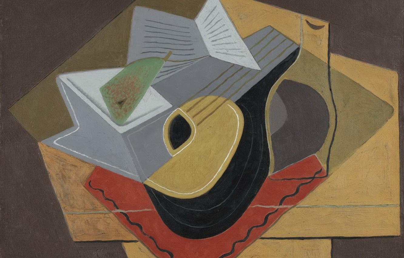 1340x850 Wallpaper cubism, Juan Gris, Black mandolin image for desktop, Desktop