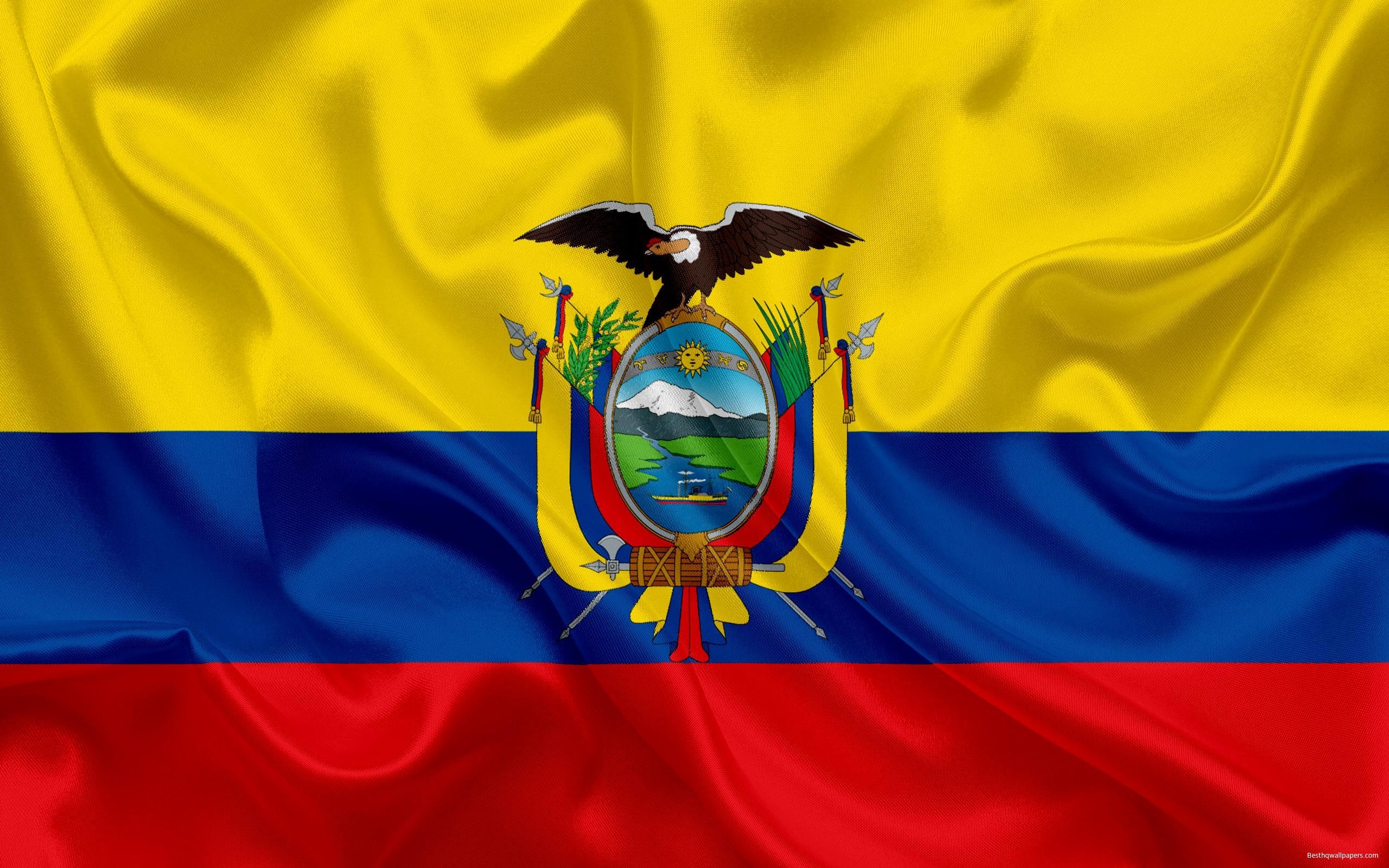 2560x1600 Download wallpaper Ecuadorian flag, Ecuador, South America, flag, Desktop