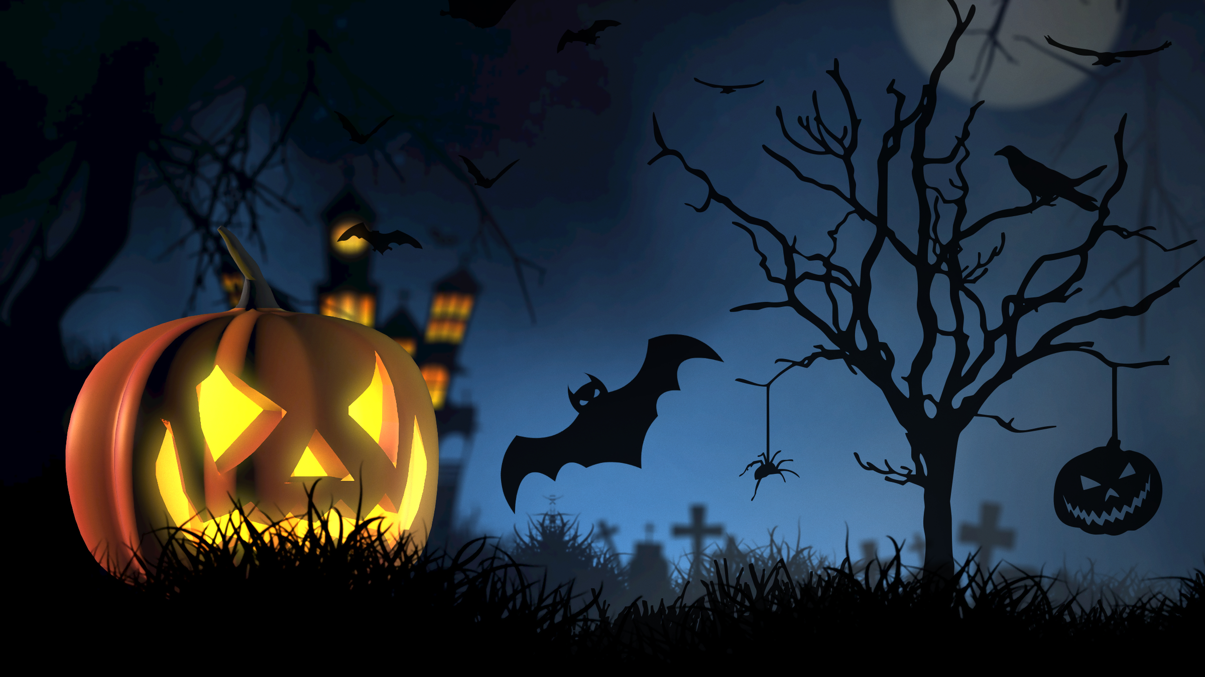 2400x1350 Halloween Wallpaper, Desktop