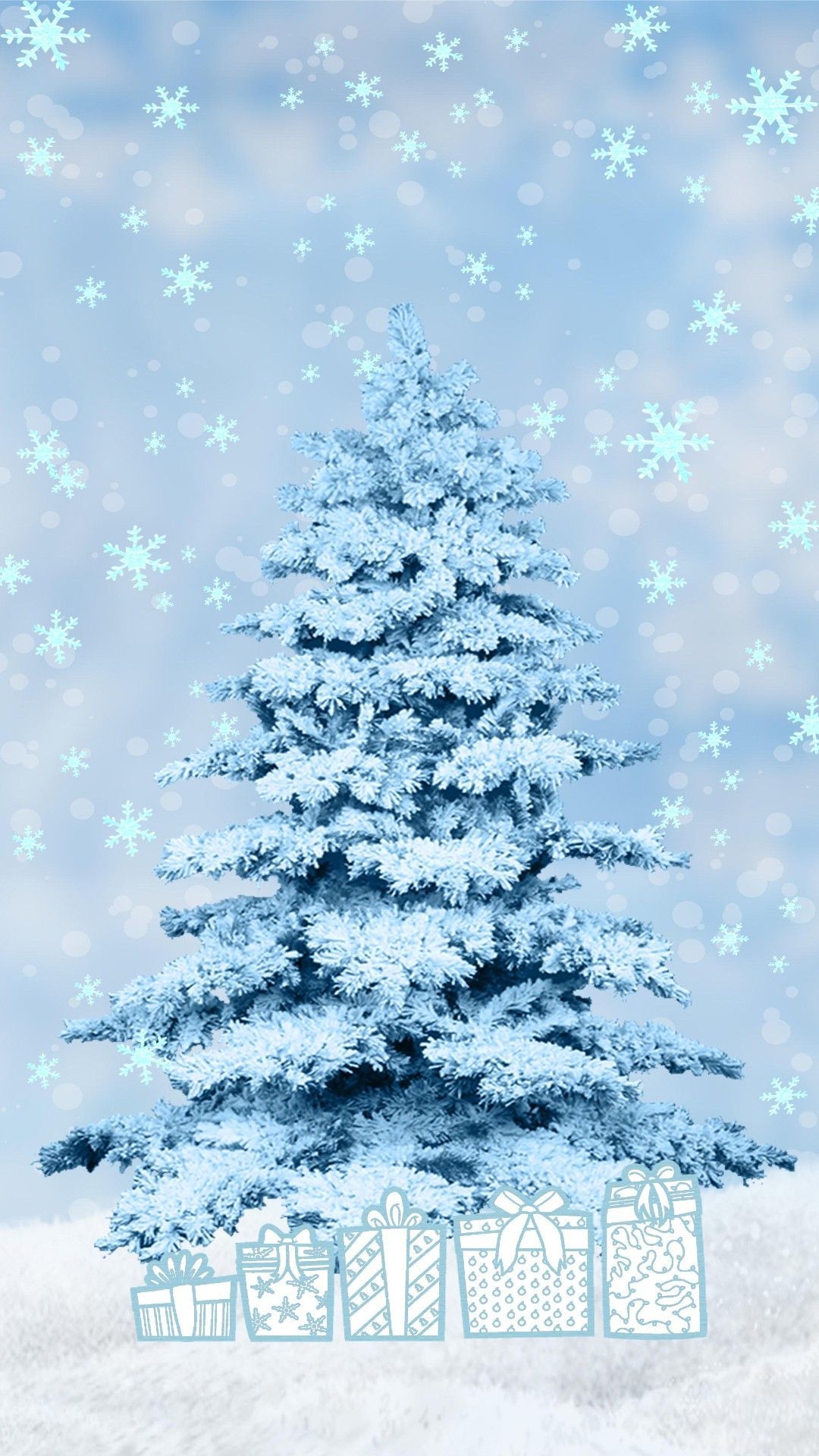 1080x1920 Blue Christmas iPhone Wallpaper Free Blue Christmas iPhone Background, Phone