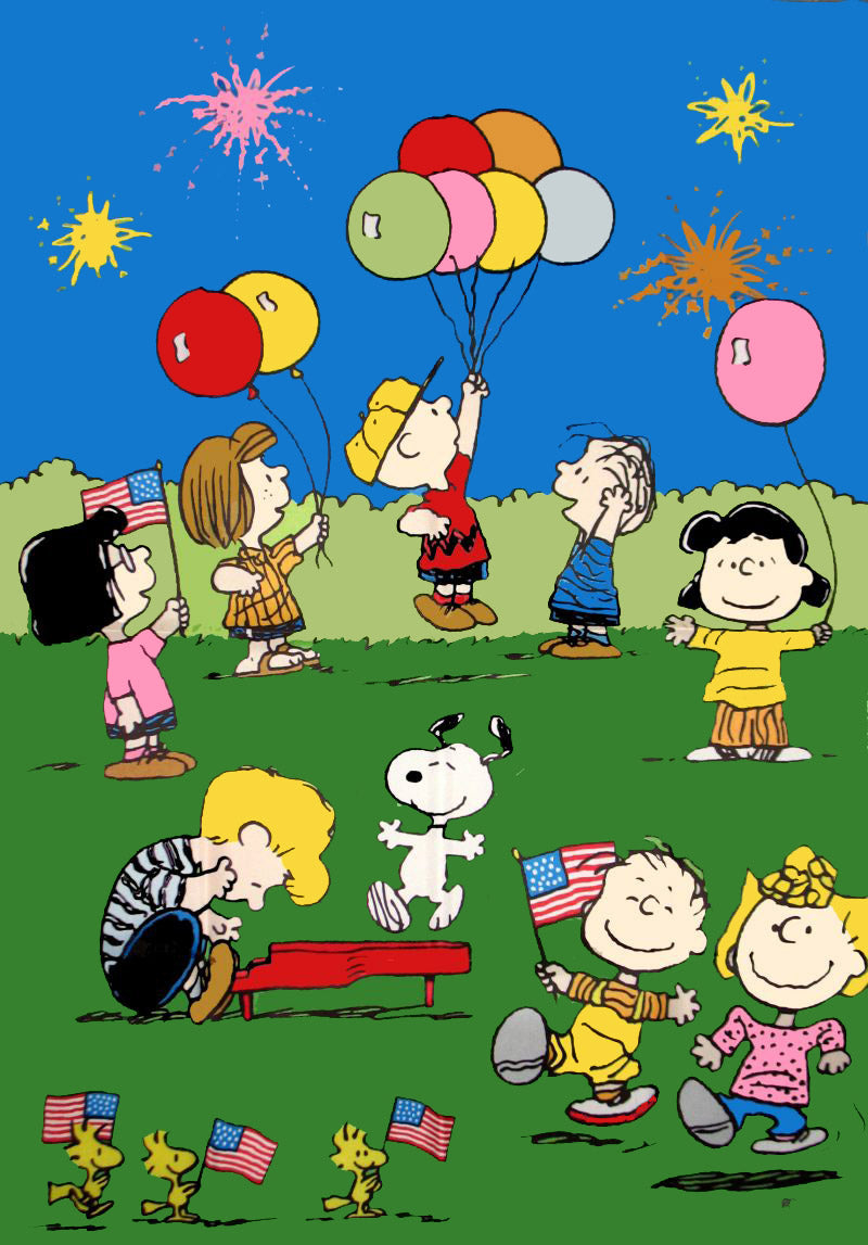 800x1150 PEANUTS GANG 4TH OF JULY Flag, Phone