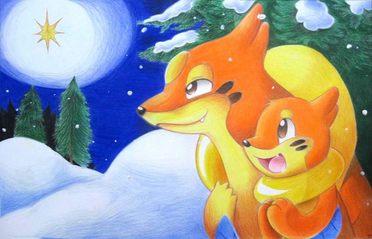 1480x950 christmas spirit buizel pokemon floatzel, Desktop