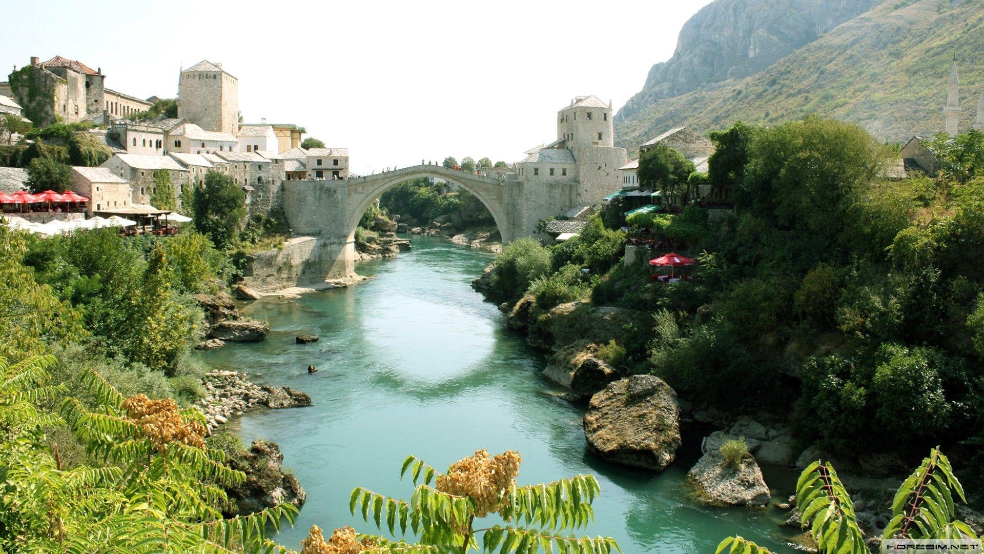 1920x1080 wallpaper #bosna #nehir #şehir #river #köprü #bridge. Günün, Desktop