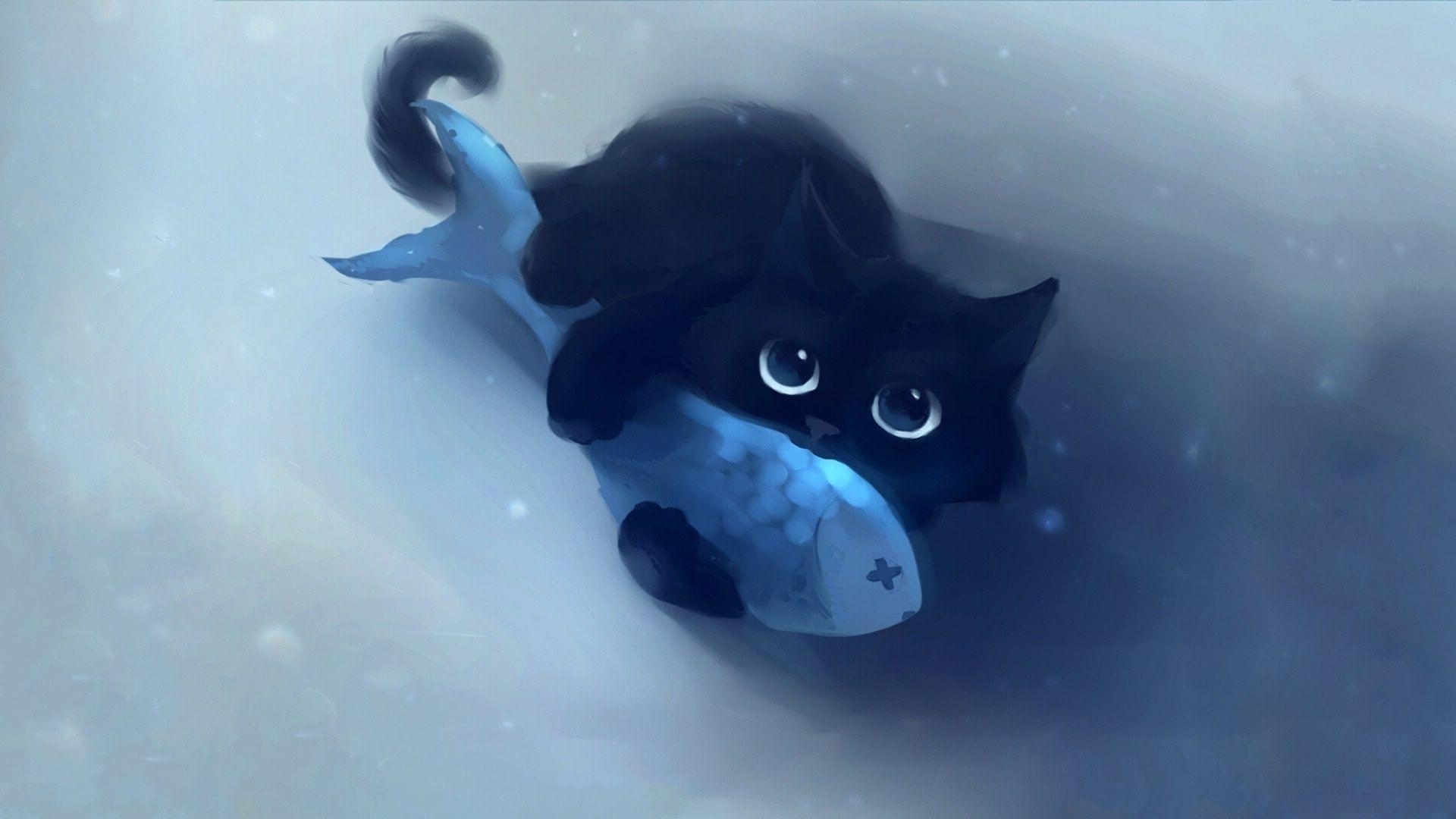 1920x1080 Cute Cat Wallpaper Anime, Desktop