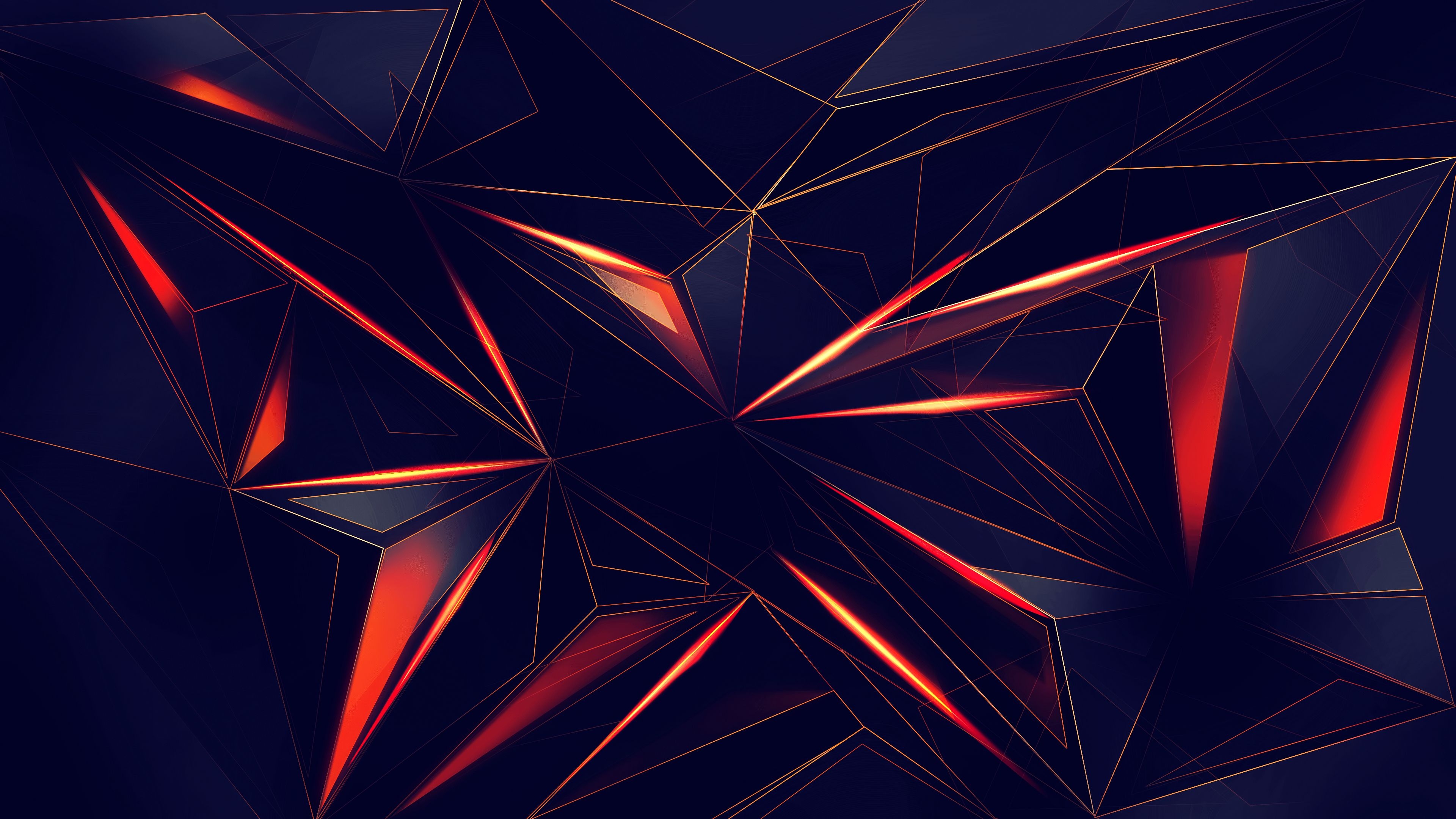 3840x2160 Wallpaper Geometric, 3D, Dark, Black, Triangles, 4K, Abstract, Desktop