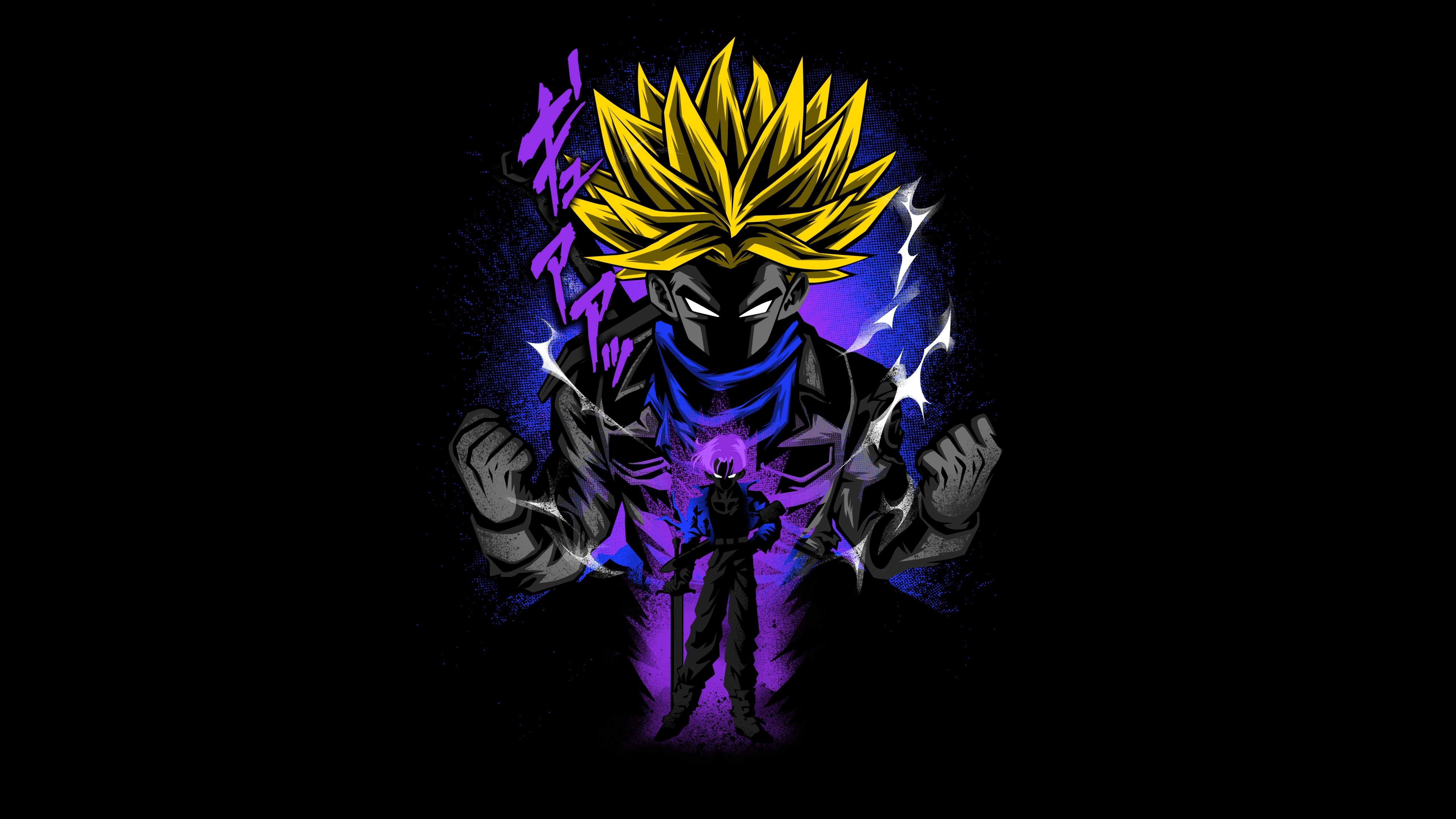 5120x2880 Son Goku 4K Wallpaper, Dragon Ball Z, Anime series, Black background, AMOLED, 5K, 8K, Graphics CGI, Desktop