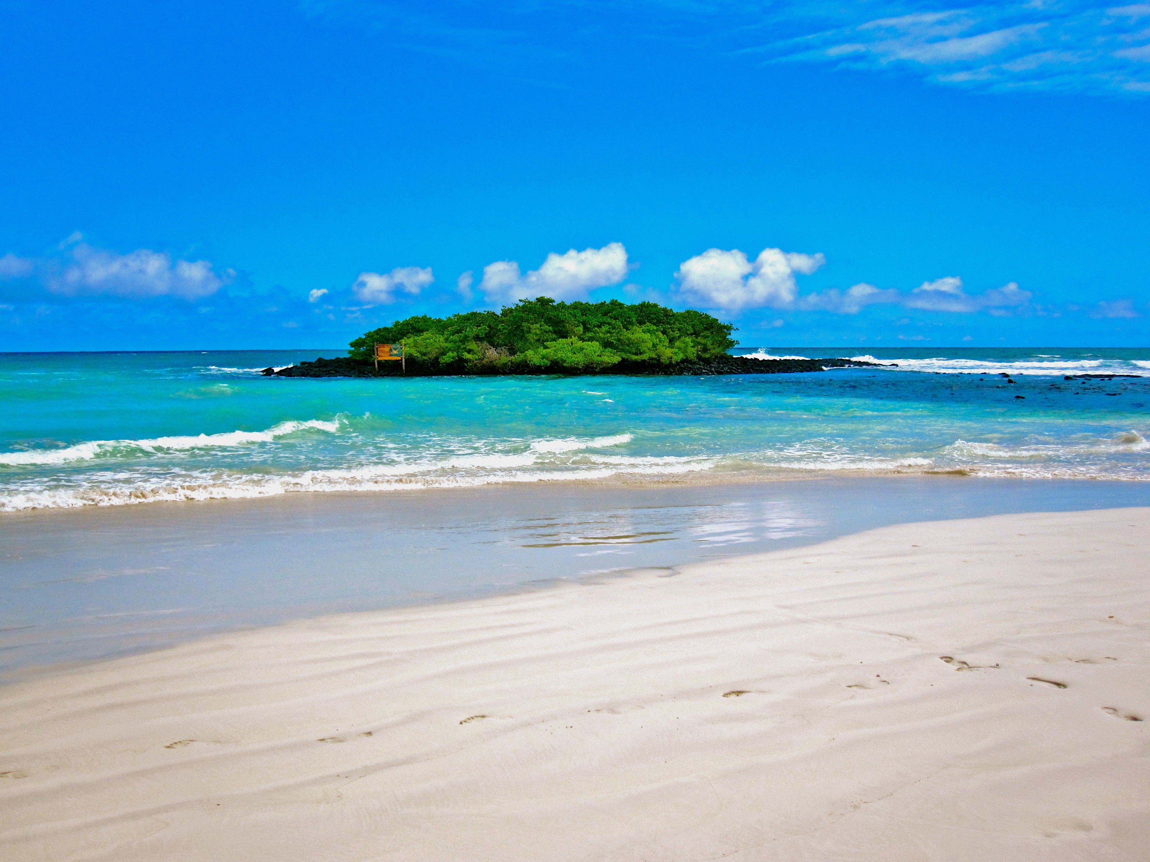 4000x3000 Beach: White Calm Blue Green Private Galapagos Islands Beach Ocean, Desktop