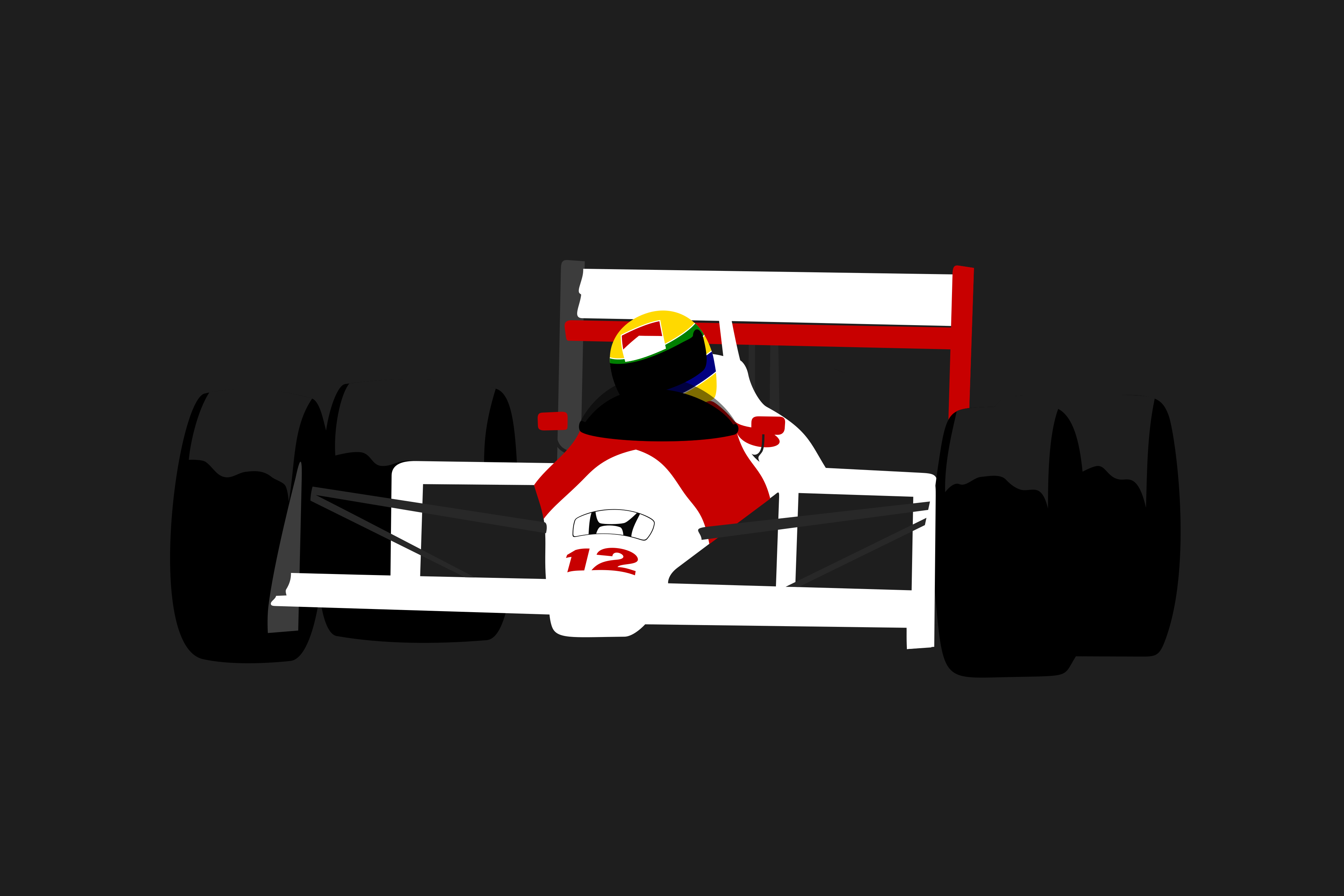 3840x2560 Ayrton Senna McLaren MP4 4 Minimal Illustration, Desktop